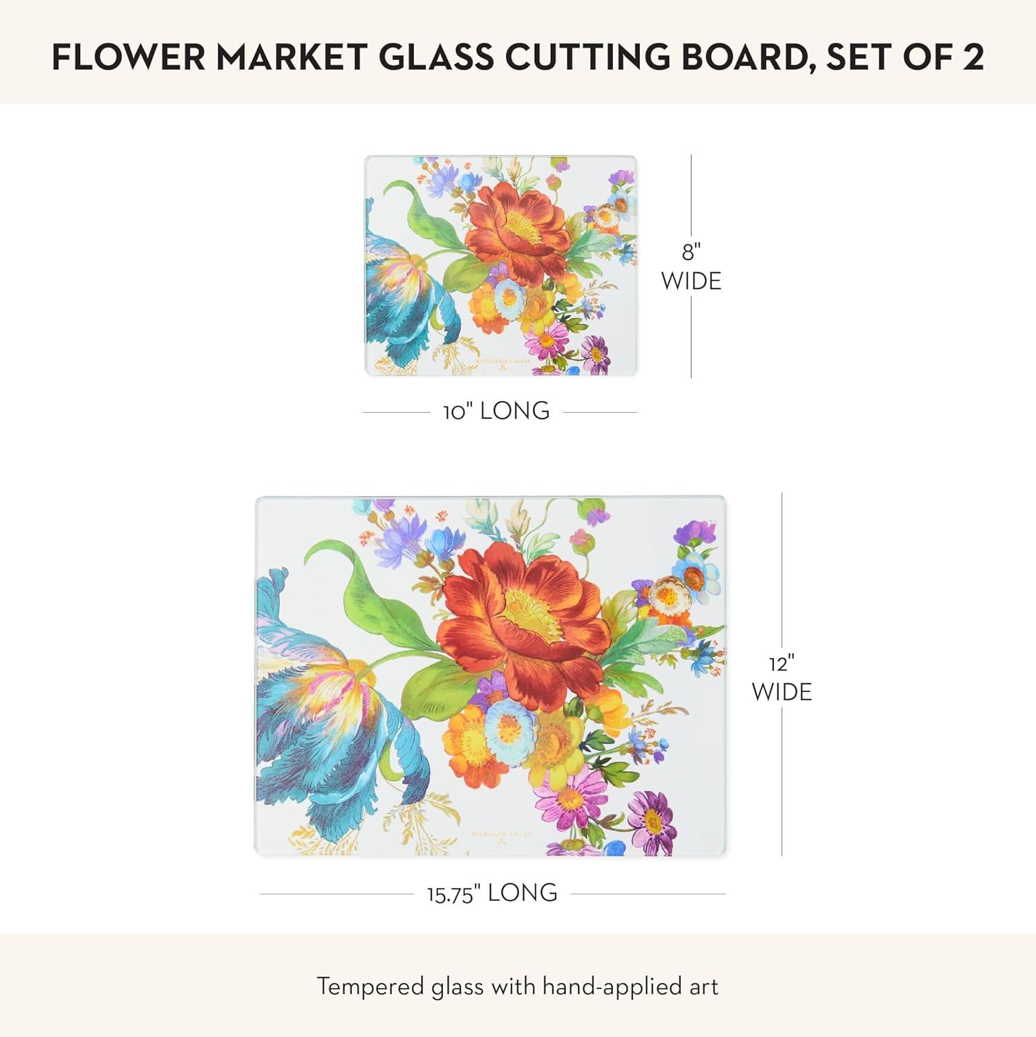 Courtly Check Tempered Glass 11.5"x15.75" Kitchen Cutting Board