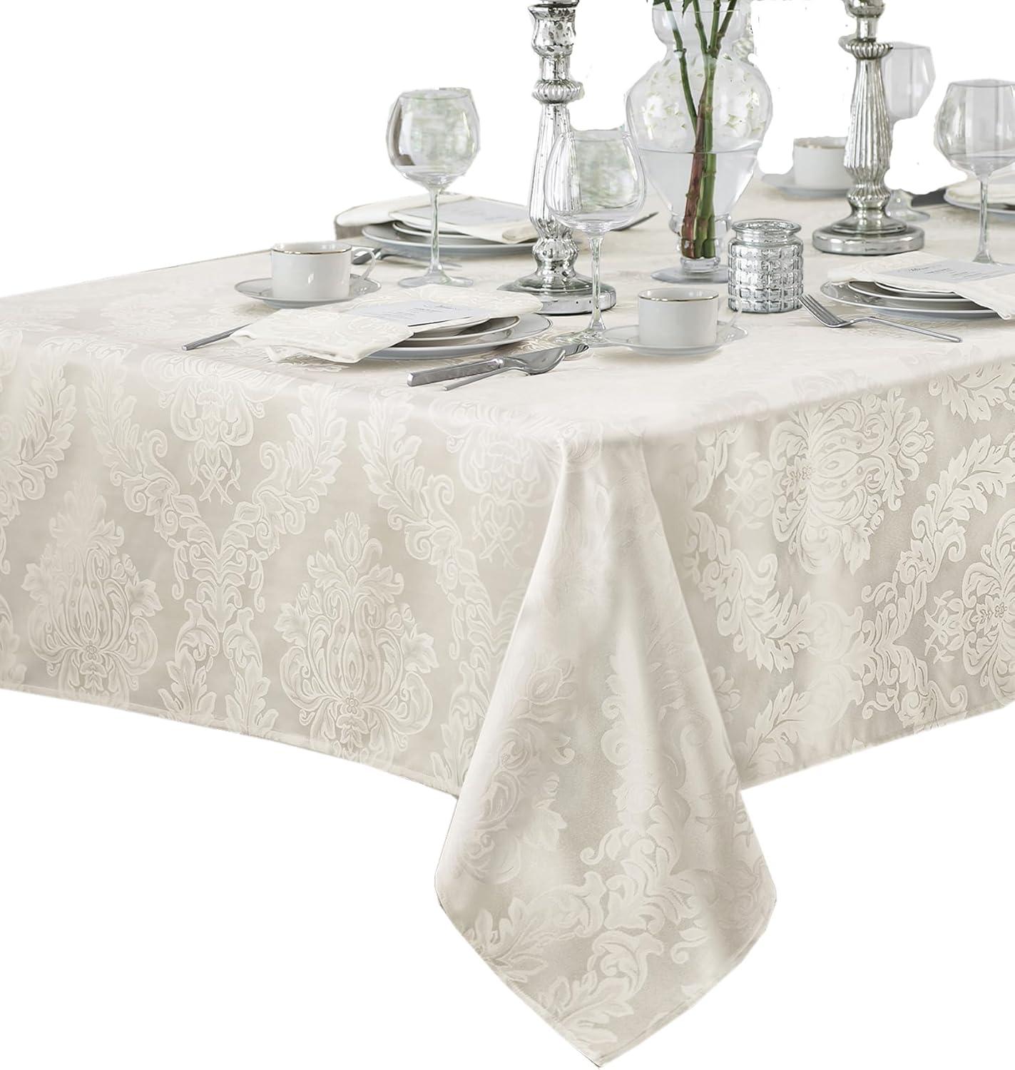 Ophelia & Co. Burchfield Solid Floral Jacquard Damask Polyester Tablecloth