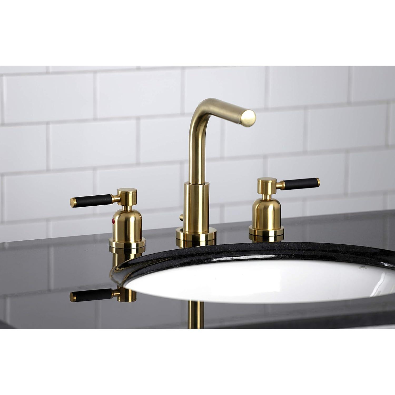 Kingston Brass Kingston Brass Kaiser Two-Handle 3-Hole Deck Mount Widespread Bathroom Faucet with Brass Pop-Up Drain FSC8955DL