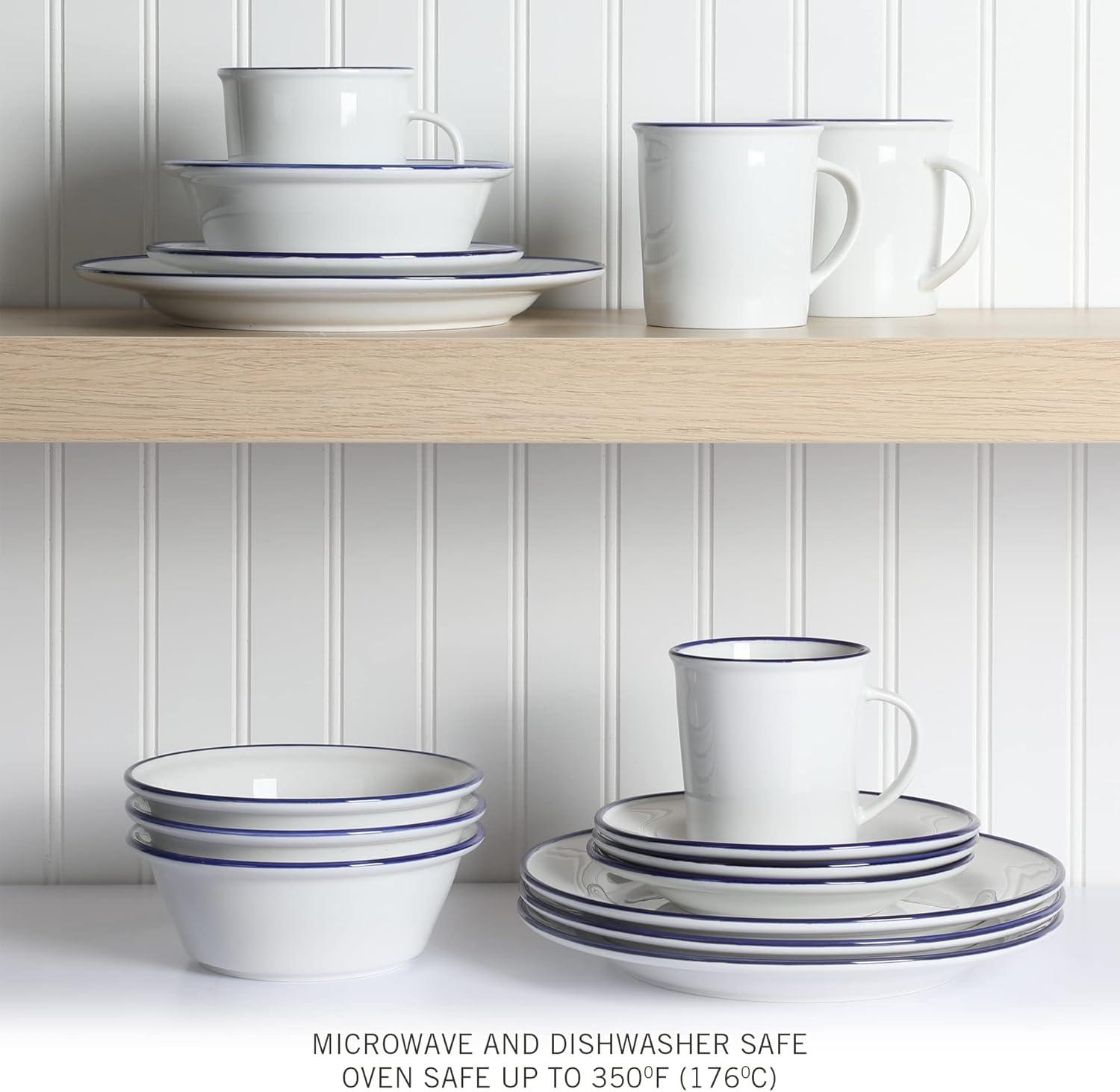 Martha Stewart Cliffield Ceramic Dinnerware Set - Service for 4