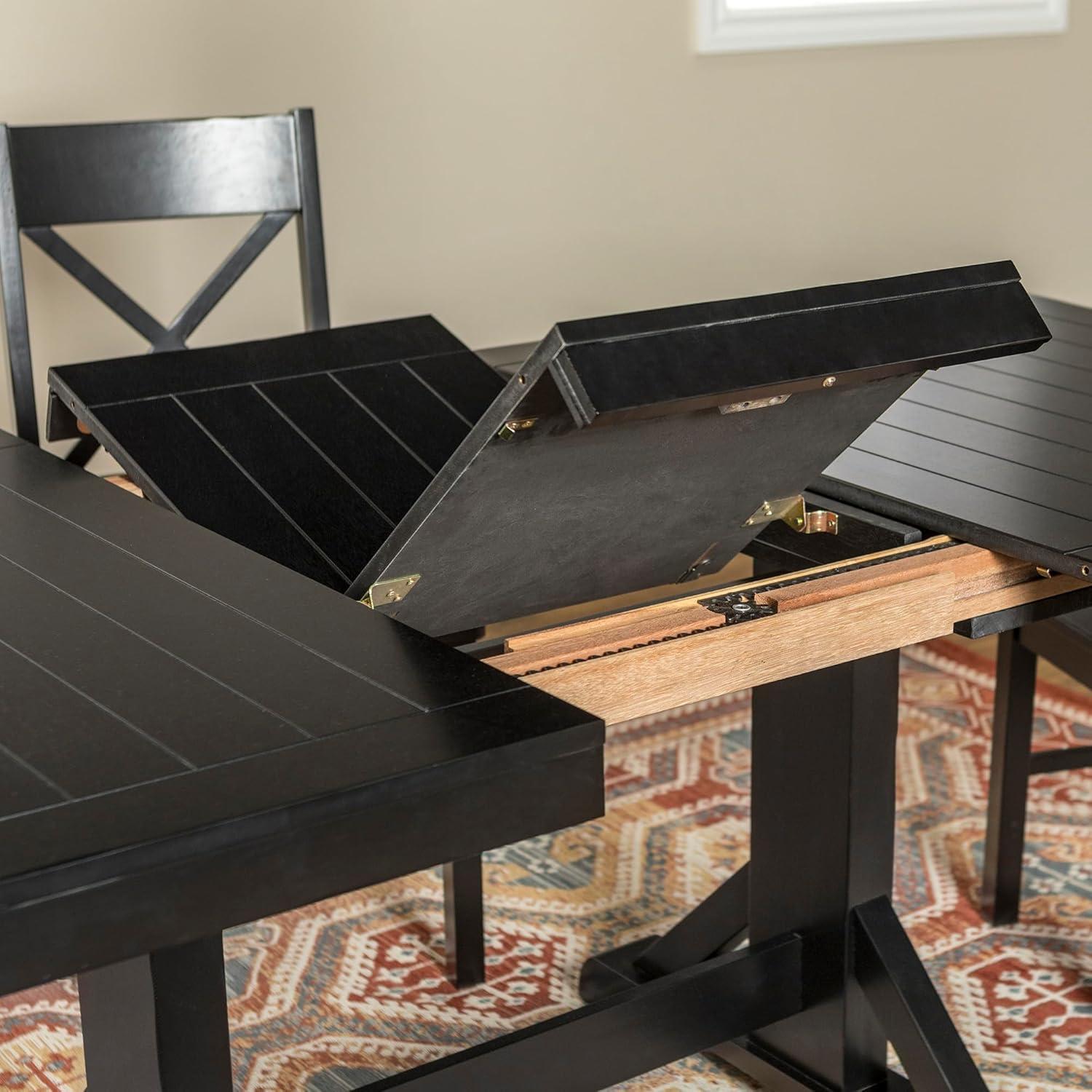 Walker Edison Modern Farmhouse Expandable Dining Table - Antique Black