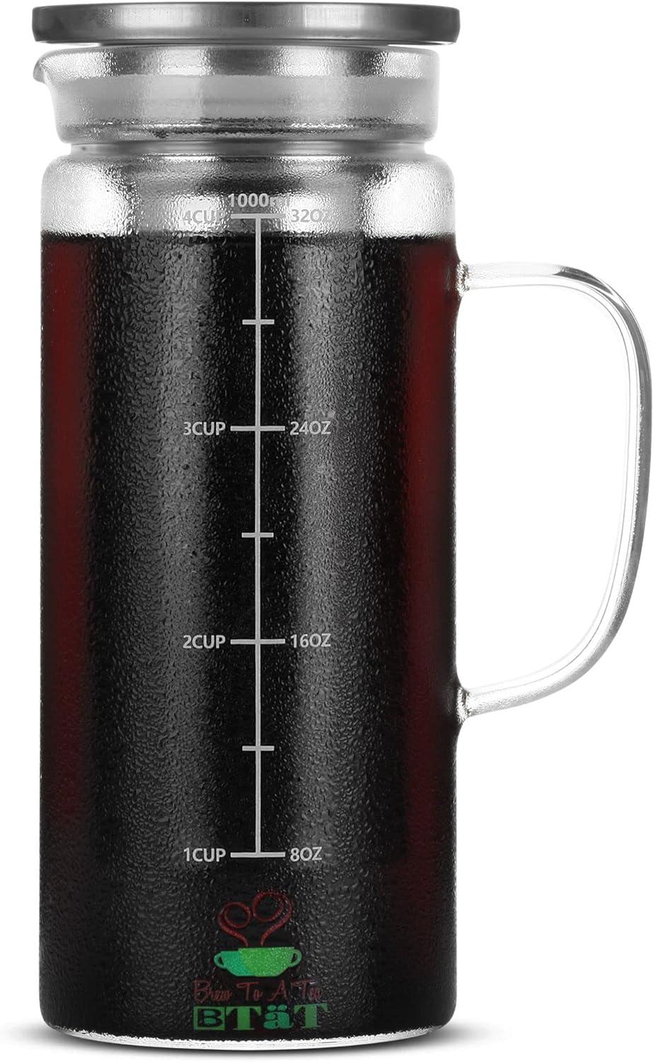 BTaT 32 oz Borosilicate Glass Cold Brew Coffee Maker