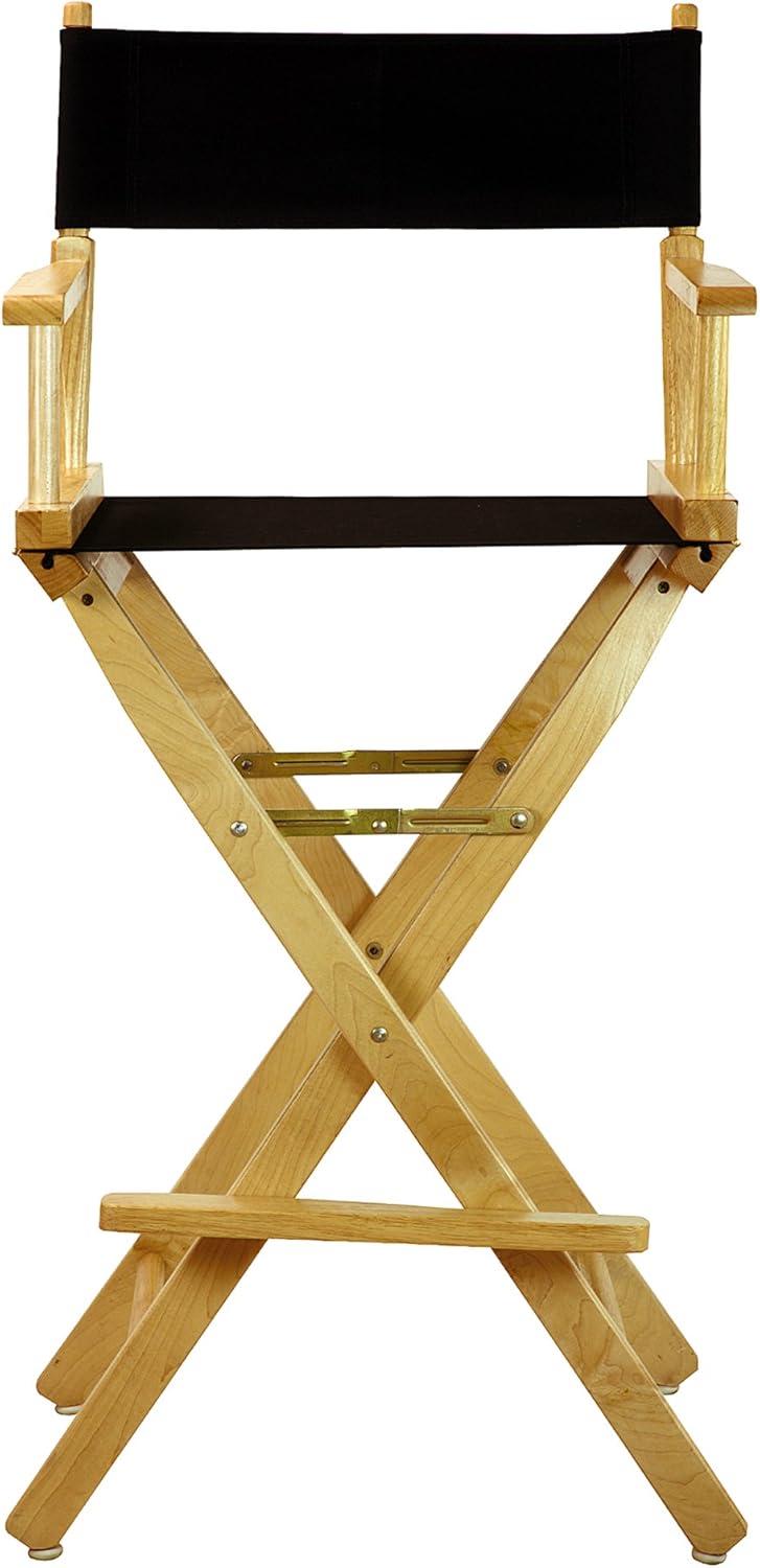 HomeStock 30" Director'S Chair Natural Frame-Black Canvas