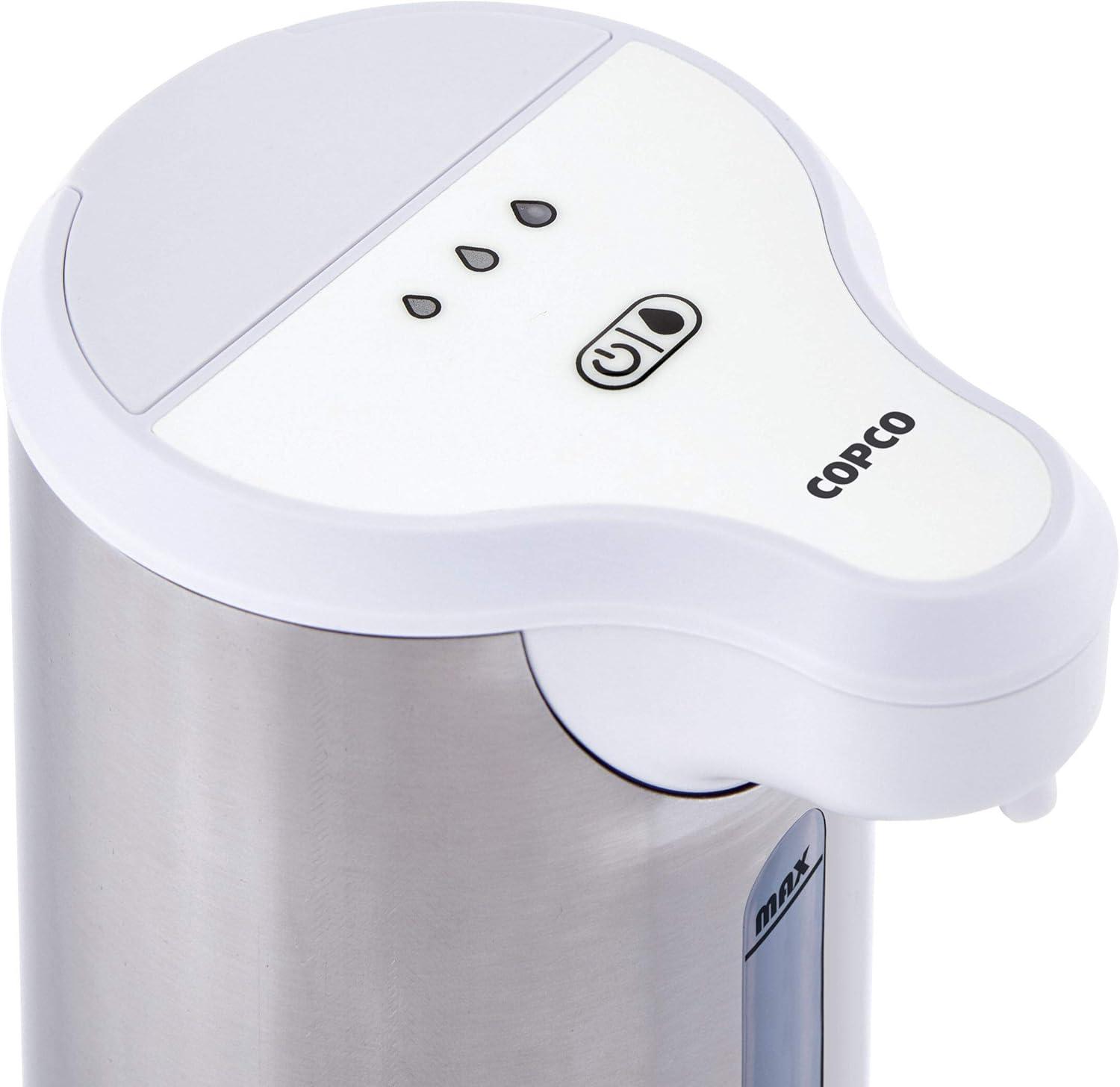 Copco Automatic Soap Dispenser for Kitchen and Bathroom - Stainless Steel, Semi-Transparent Refill Panel, Hands-Free Operation - Germ-Free Cleaning