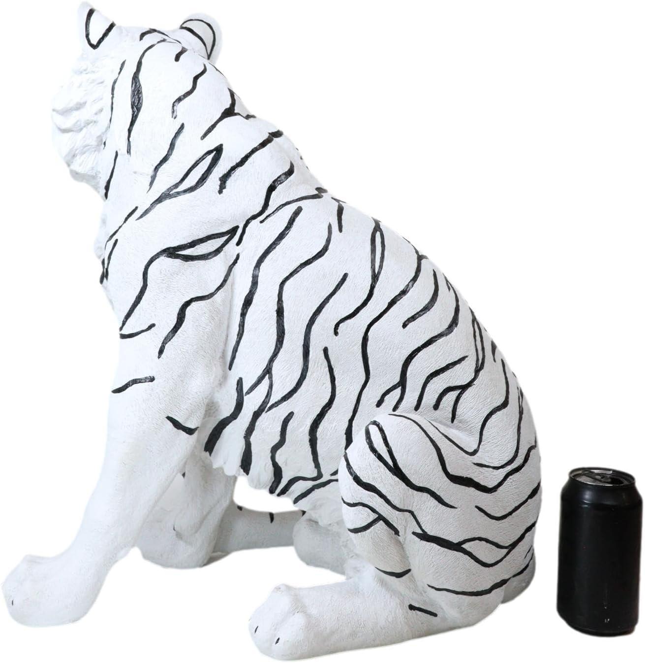 Ebros Gift 20" White Siberian Tiger Garden Statues, Weatherproof