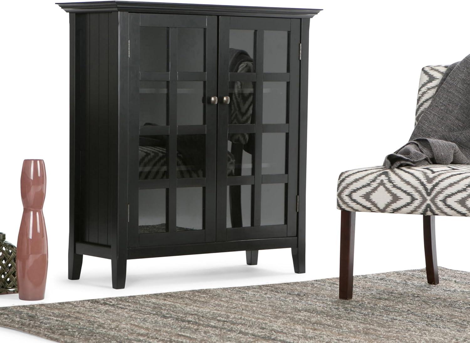 Simpli Home Acadian 44"W Solid Wood 9 Cube Storage Bookcase with Fixed Shelves