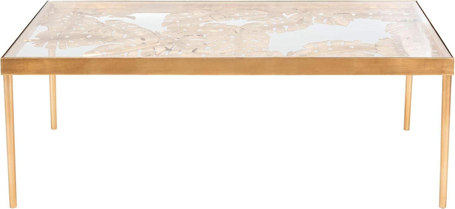Leilani Palm Leaf Coffee Table - Gold Leaf/Glass - Safavieh