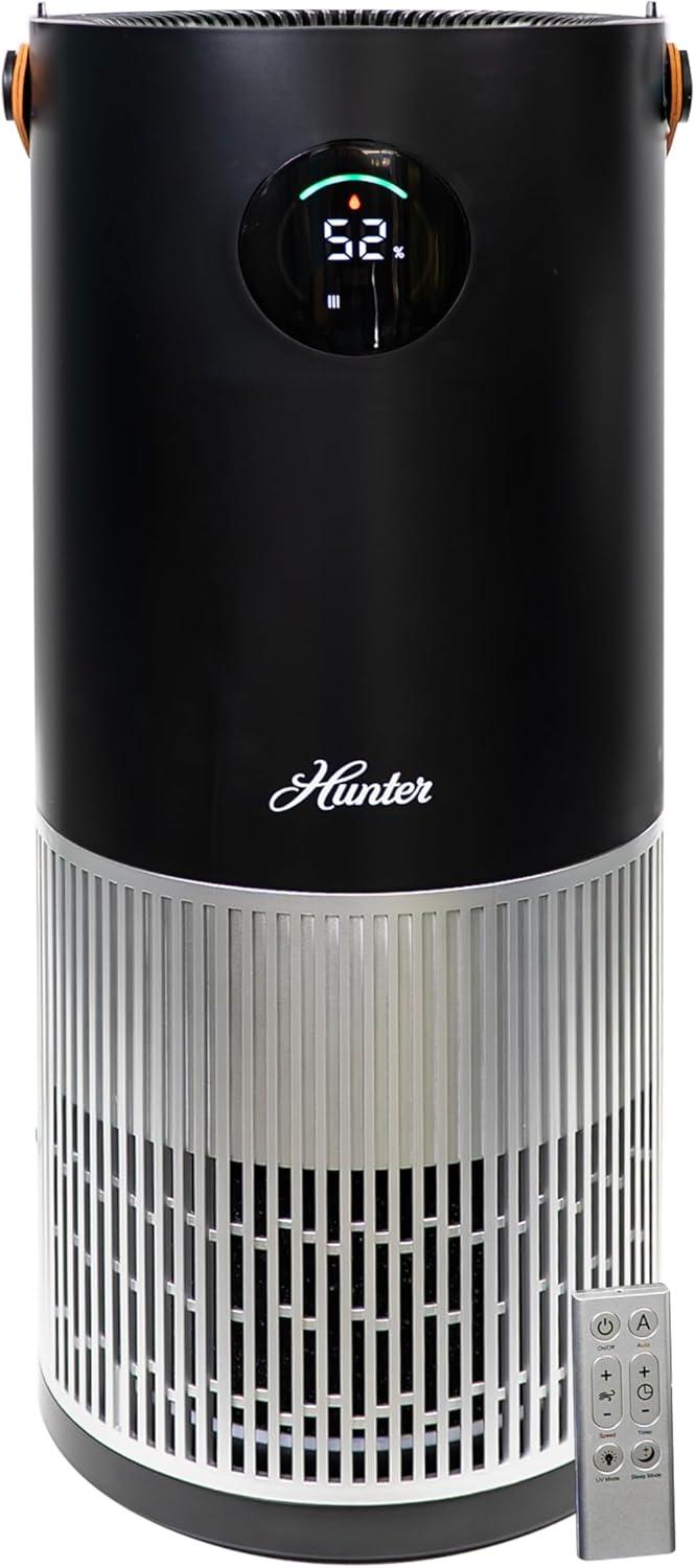 Hunter Fan Company HPH625 Air Purifier Humidifier – 2 in 1 Air Purifier & Humidifier Combo, Black/ Silver