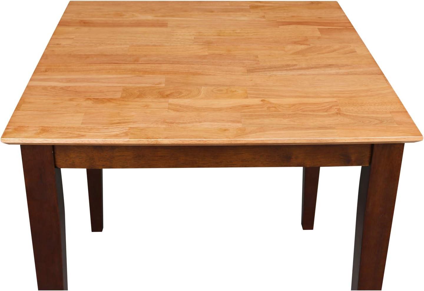 Solid Wood Top Table with Shaker Legs Cinnamon/Brown - International Concepts