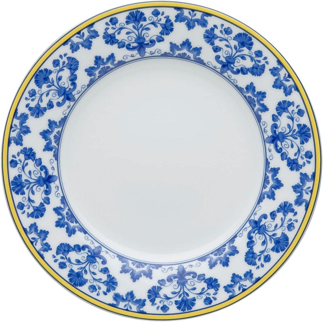 White and Blue Porcelain Floral Bread & Butter Plates, Set of 4