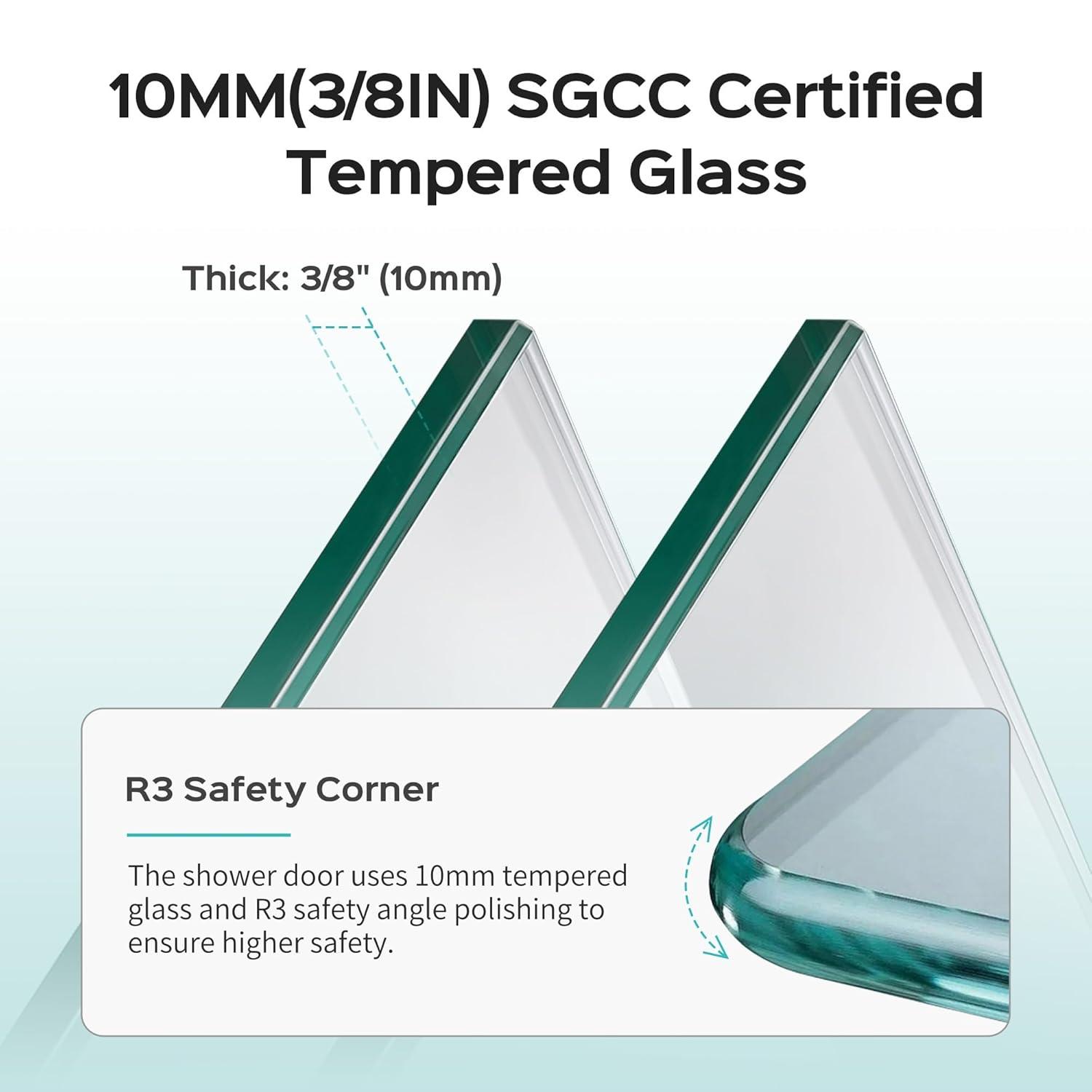 LILI 56-60"W x 76"H Dual Sliding Shower Door, Modern Style AADSH5676LL