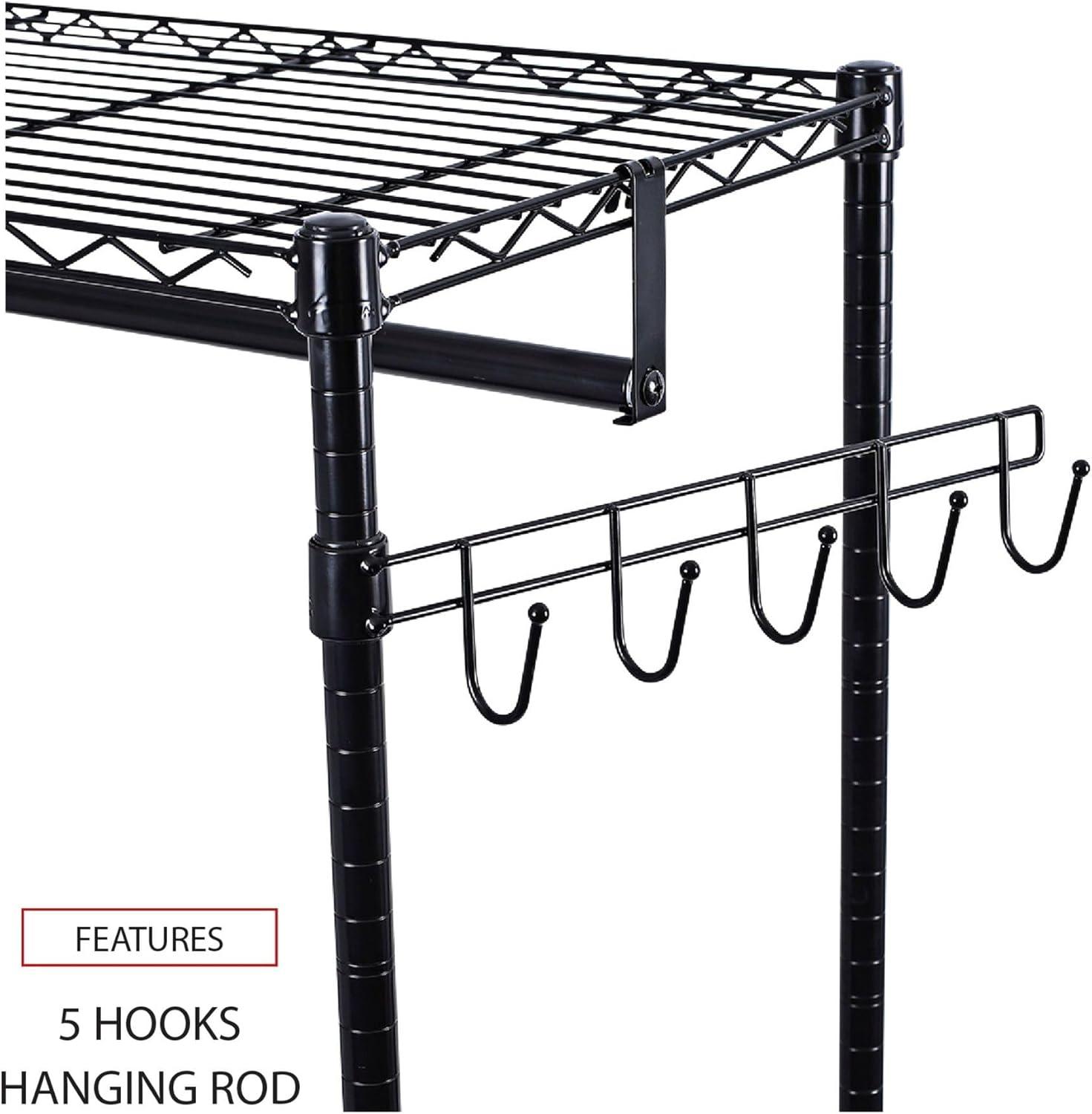 Wire Shelving Series Metal Rolling Clothing Rack