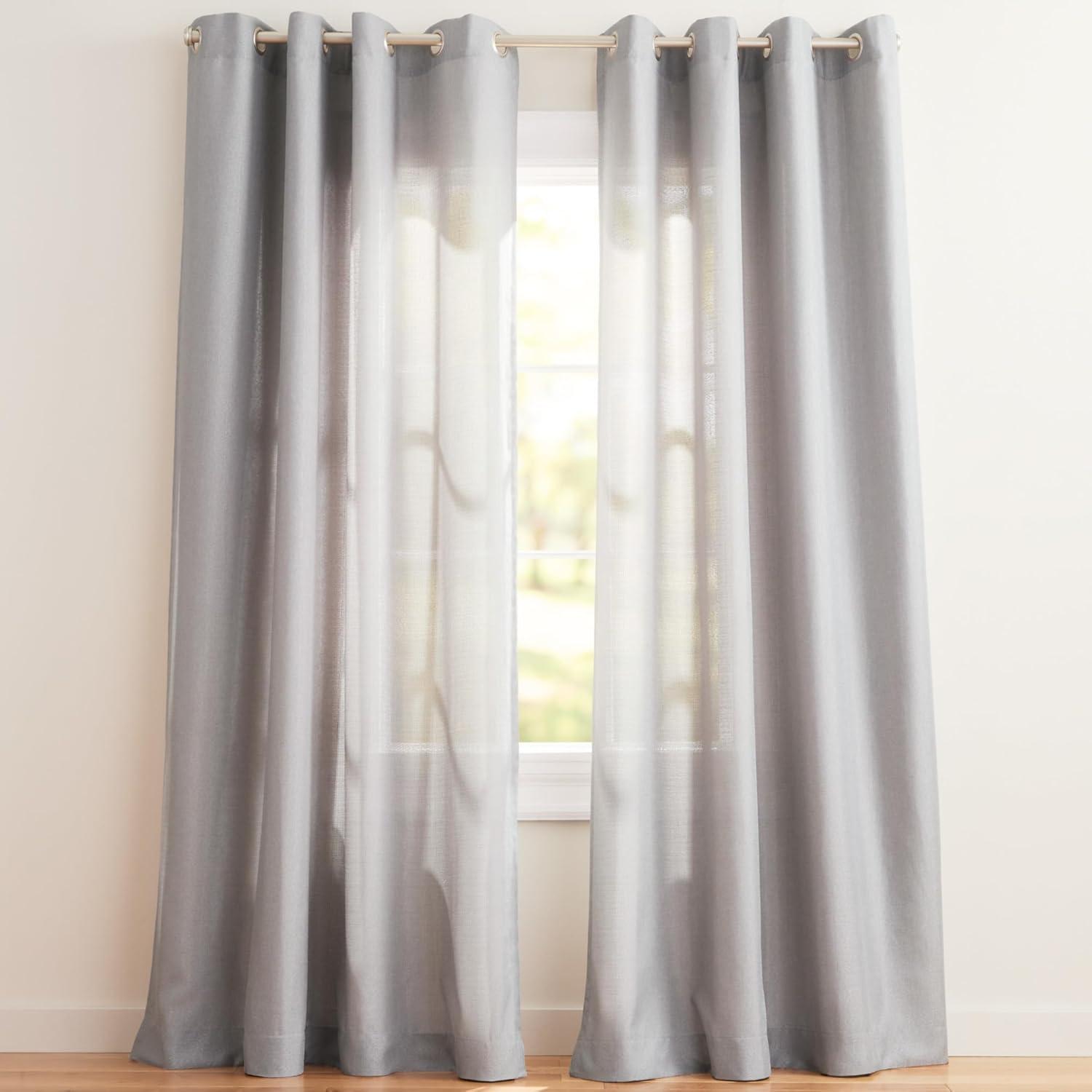 Loha GT Aaliyah Solid Color Semi-Sheer Grommet Curtain Panels