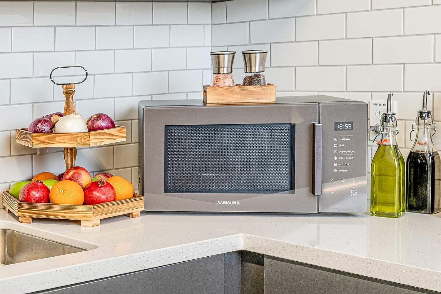 CB Accessories Stainless Steel Salt and Pepper Grinder Set with Wood Tray,  Adjustable Coarseness for Modern Farmhouse Kitchen Table