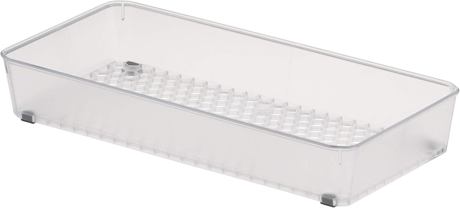 Spectrum Diversified Hexa Drawer Organizer Tray Modern Kitchen Cutlery, Utensil, Silverware Holder, Cabinet Storage, 6 x 12, Clear Frost