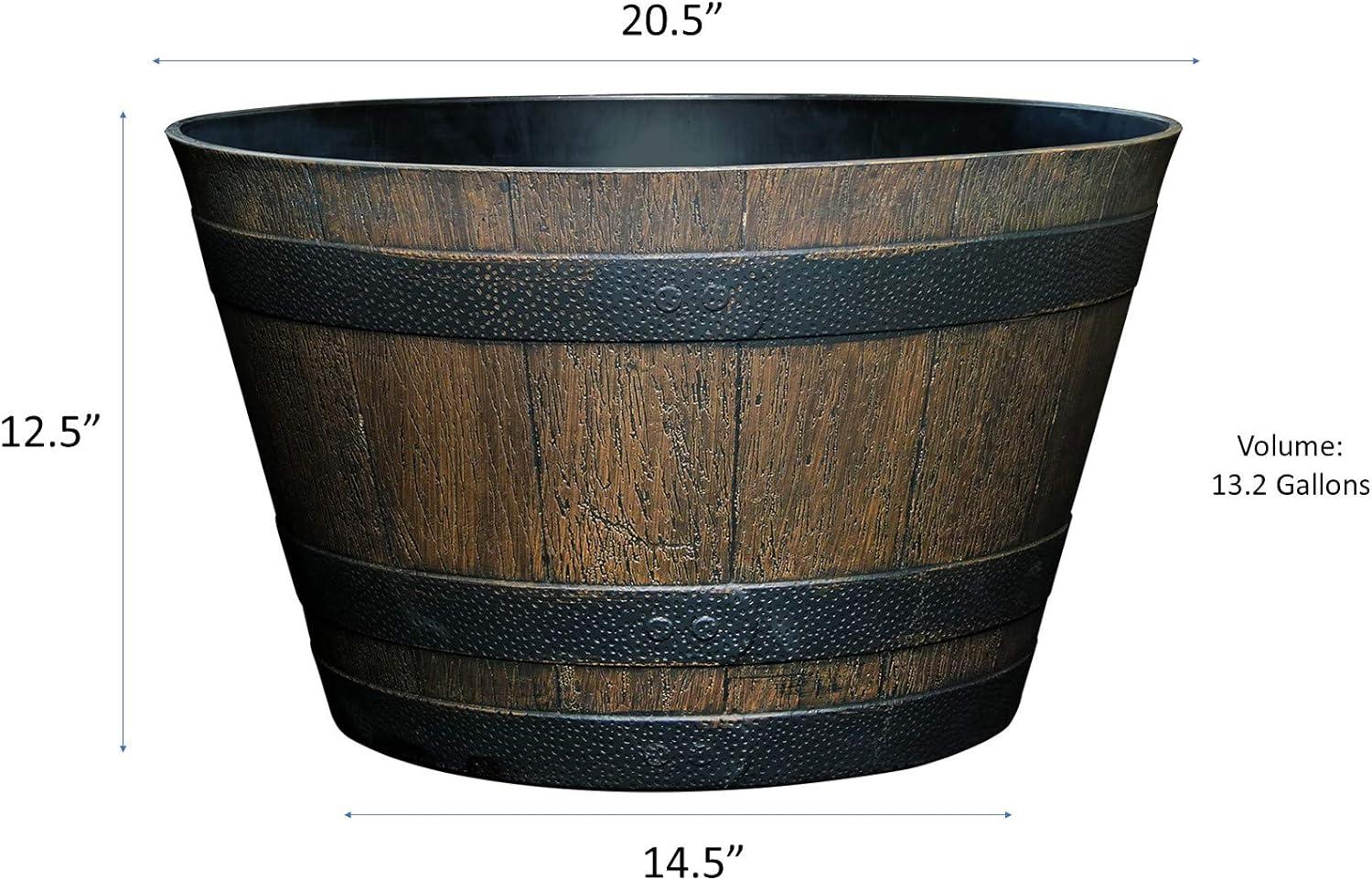 Kentucky Walnut 20.5" Resin Whiskey Barrel Planter