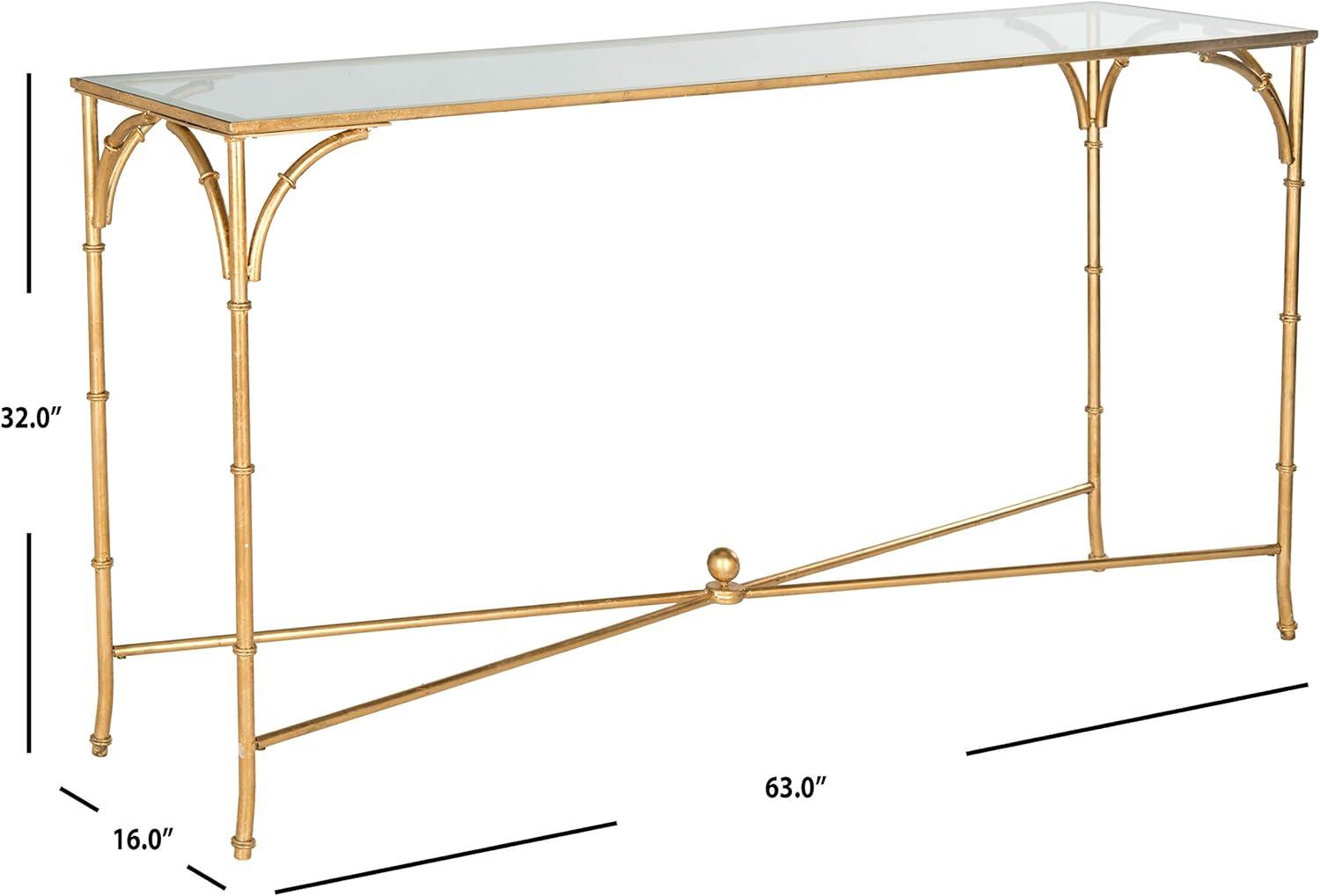 Maurice Console Table - Gold/Glass - Safavieh