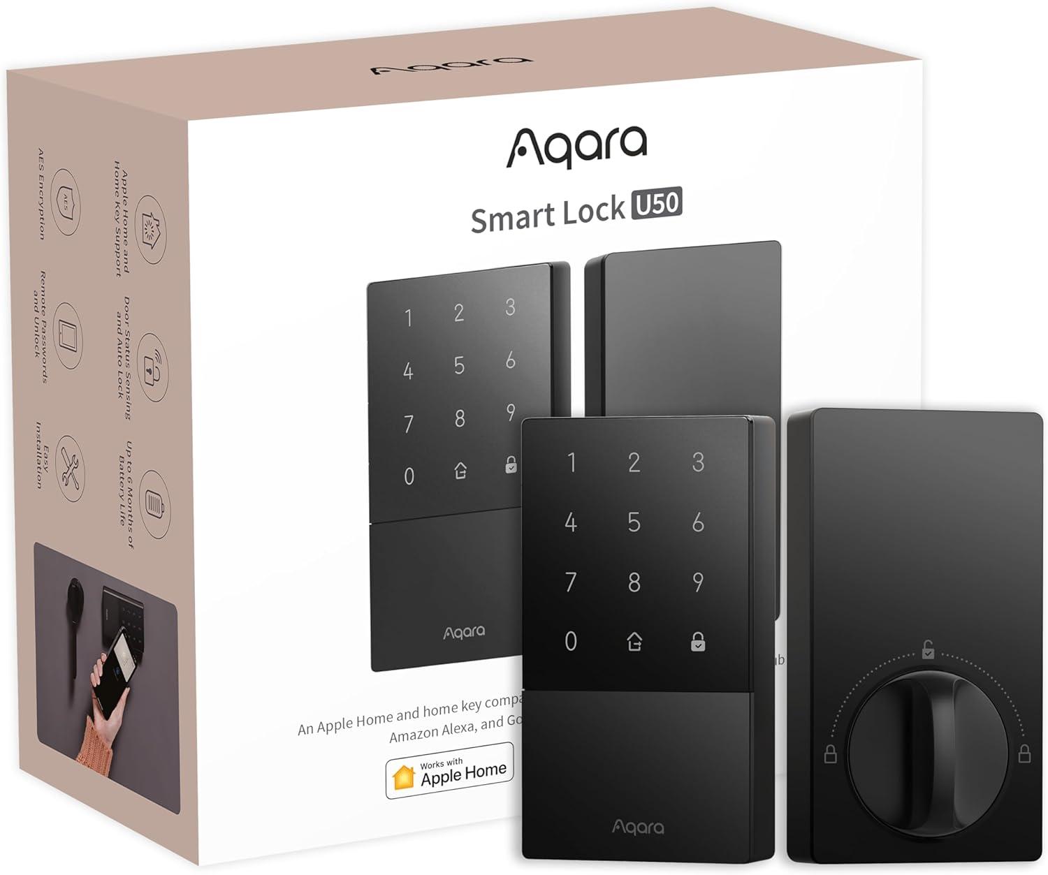 Aqara Black Smart Electronic Deadbolt Lock with Keypad