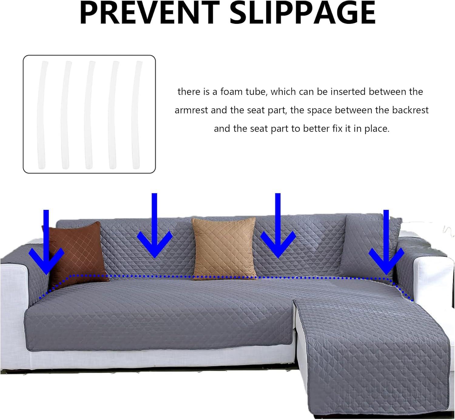 Double Side L Shape Couch Cover Sectional Sofa Covers Set Chaise Couch Cover Slip Covers for Sofas Couches Sectional Furniture Protector Cover (Large,Light Grey)