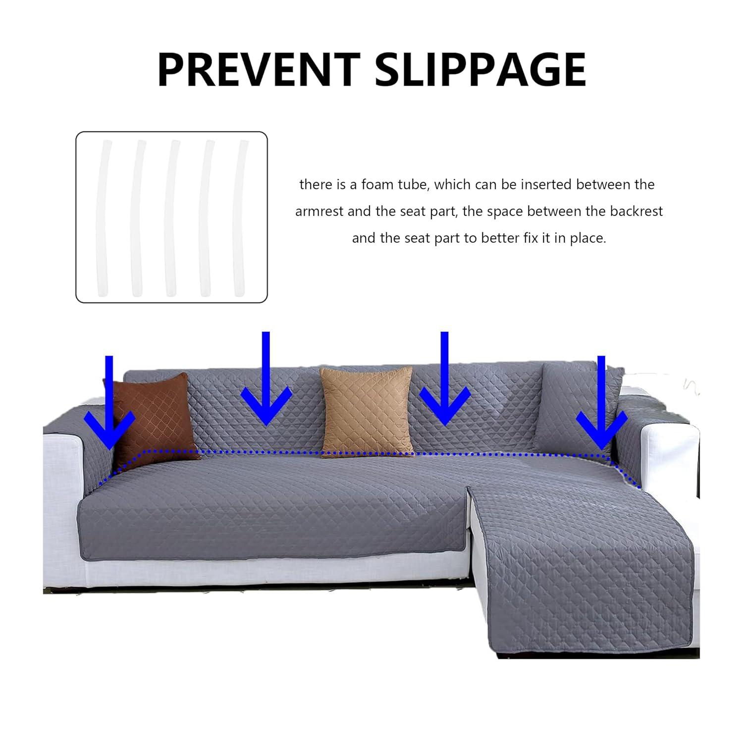 Double Side L Shape Couch Cover Sectional Sofa Covers Set Chaise Couch Cover Slip Covers for Sofas Couches Sectional Furniture Protector Cover (Large,Light Grey)