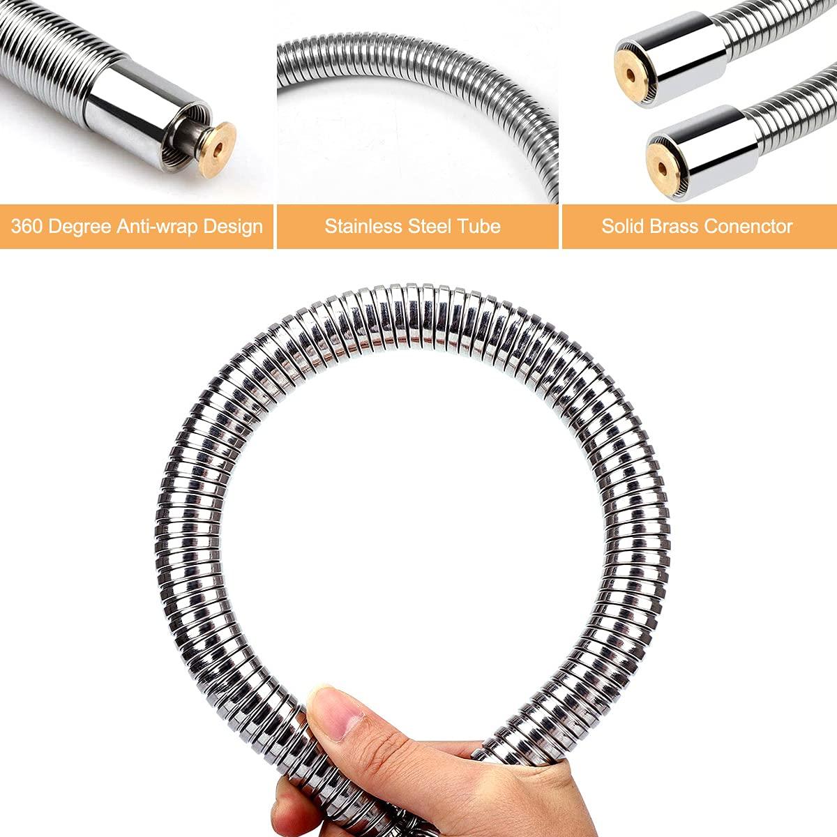 KWODE Pre-rinse Hose 38 Inch Flexible Stainless Replacement Hose for All Brand Commercial Kitchen Sink Faucet with 7/8”-20NPT Female Thread (96CM/38”)