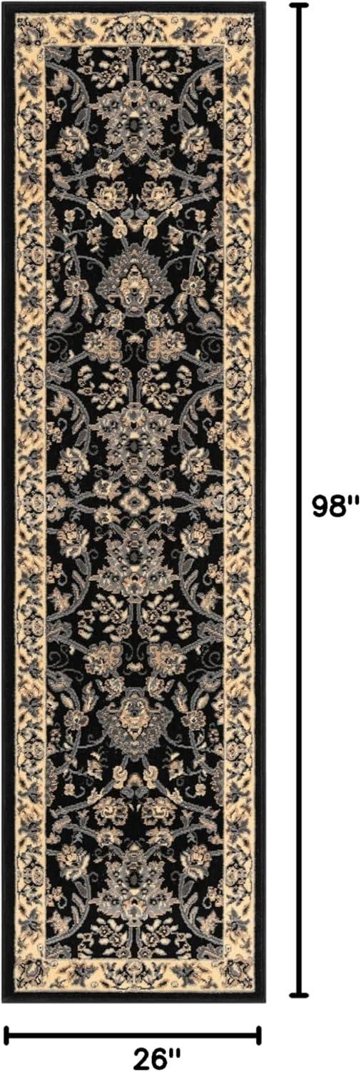 Unique Loom 2' 2 x 8' 2 Sialk Hill Washington Black Area Rug