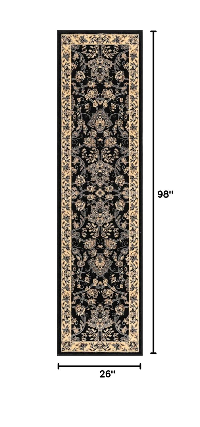 Unique Loom 2' 2 x 8' 2 Sialk Hill Washington Black Area Rug
