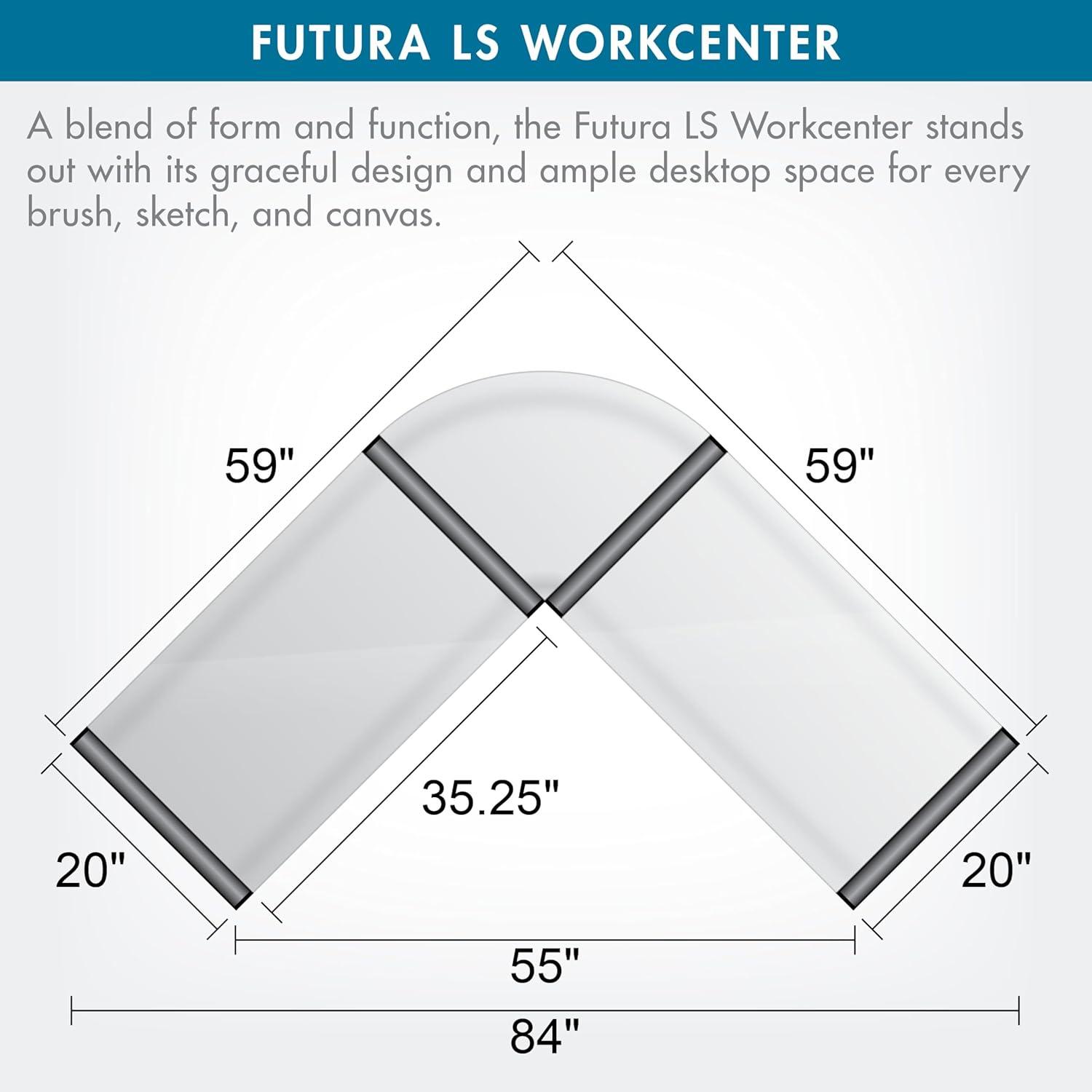 Inbox Zero Courson L-Shaped Glass Top Drafting Table