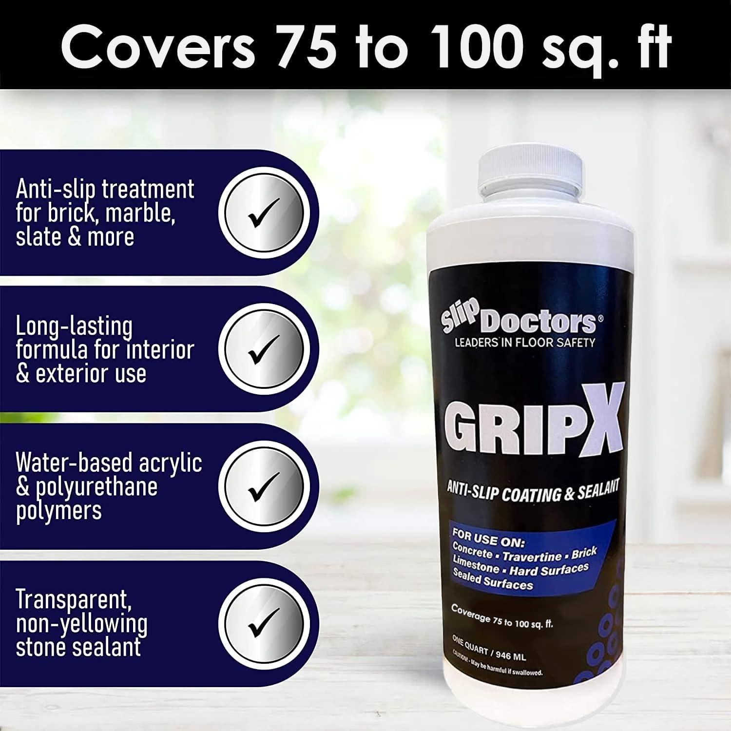 GripX Non-Slip Coating and Sealant for Indoor and Outdoor Tiles, Concrete