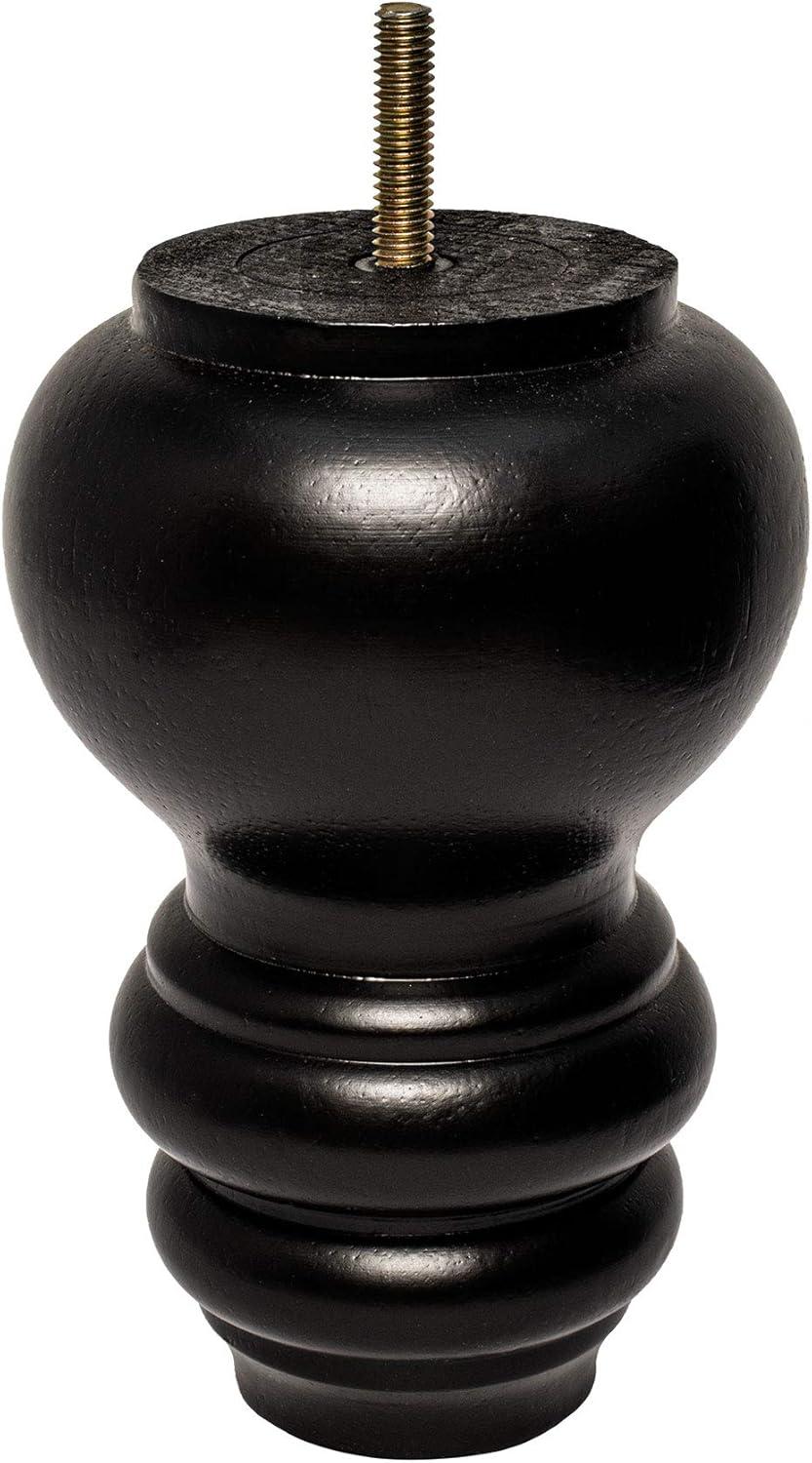 5 in x 4 in Stained Solid Hardwood Round Sofa Leg (Set of 4)