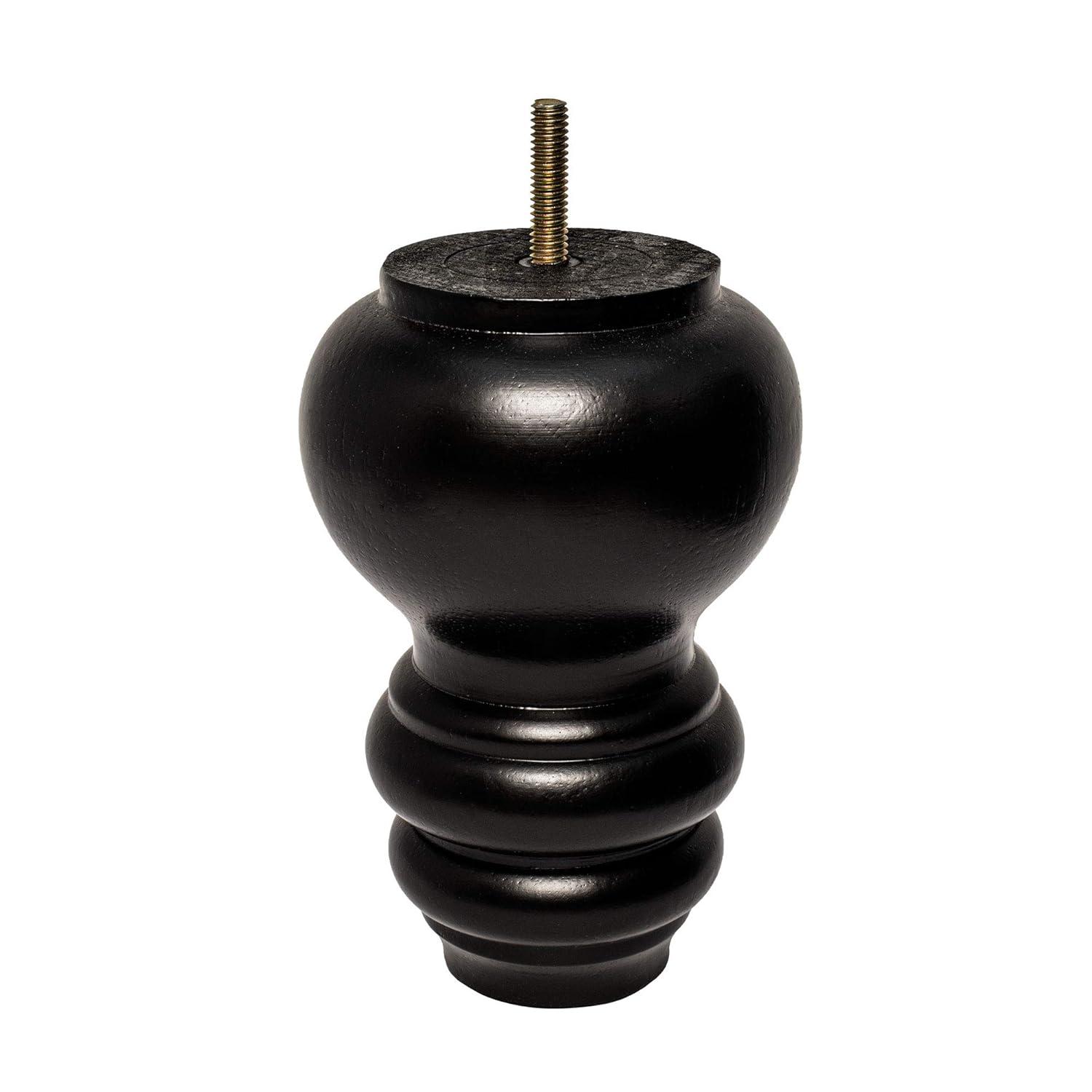 5 in x 4 in Stained Solid Hardwood Round Sofa Leg (Set of 4)