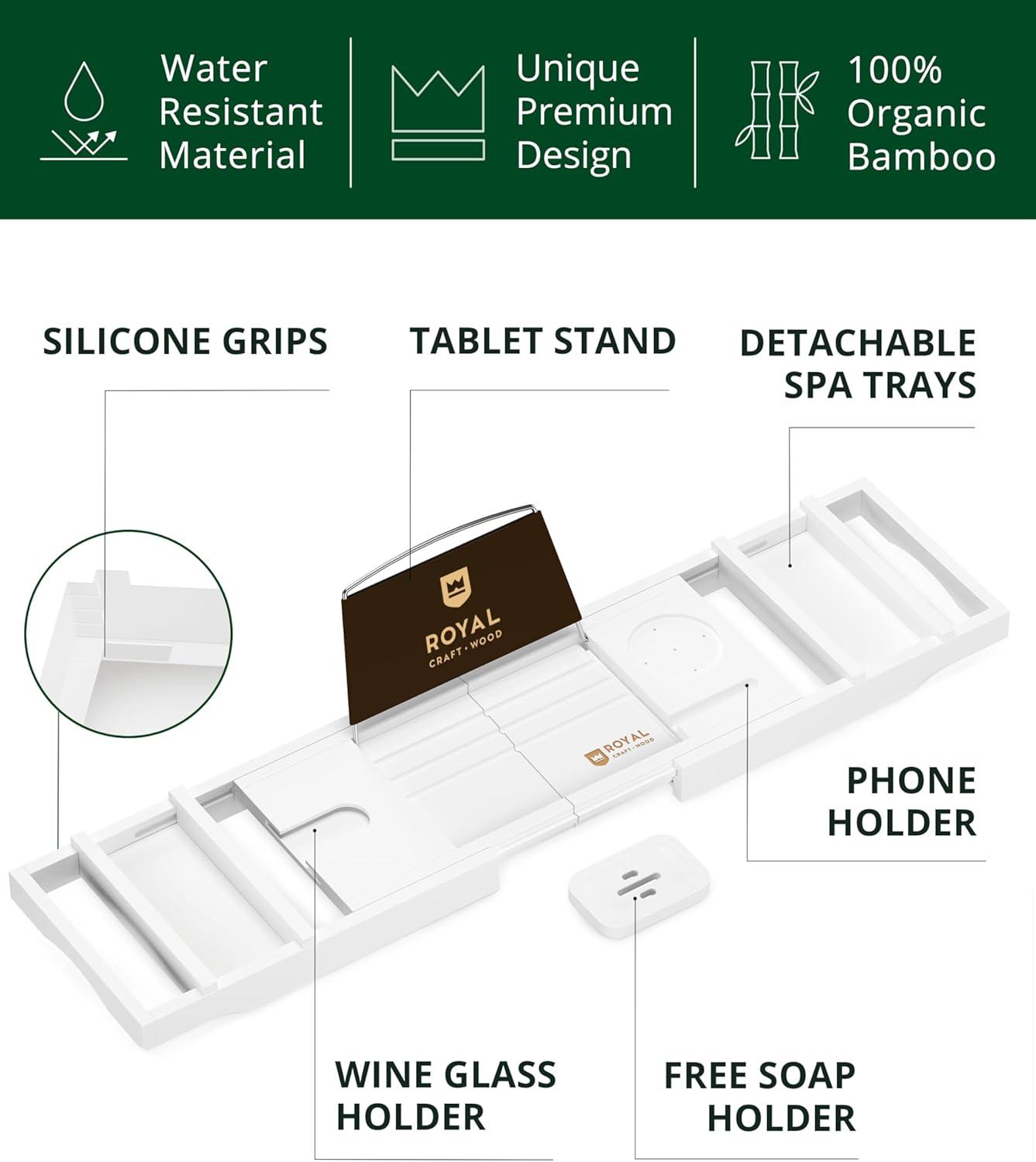 Royal Craft Wood Freestanding Bath Caddy