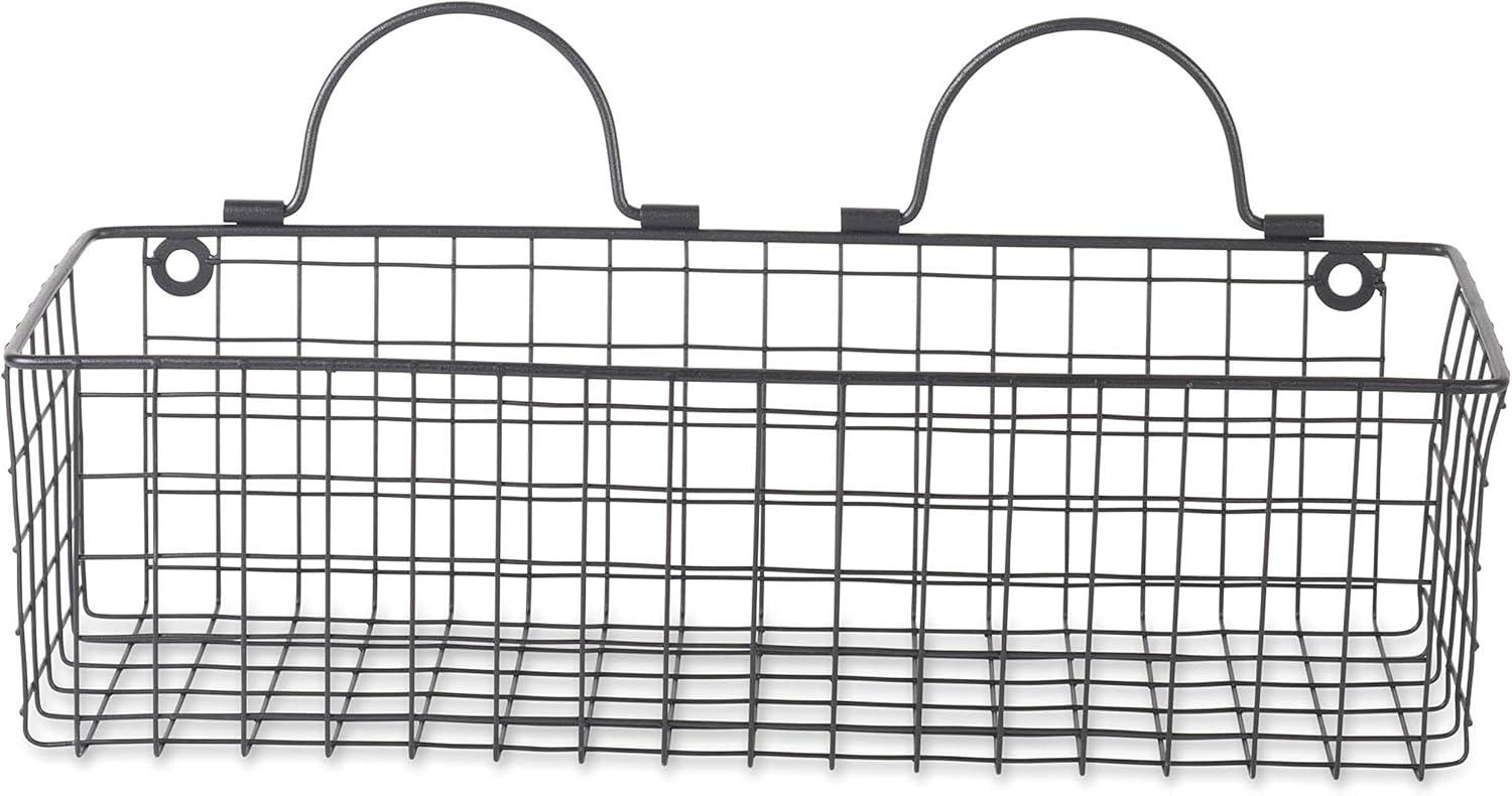 Small Black Wire Wall Basket Set/2