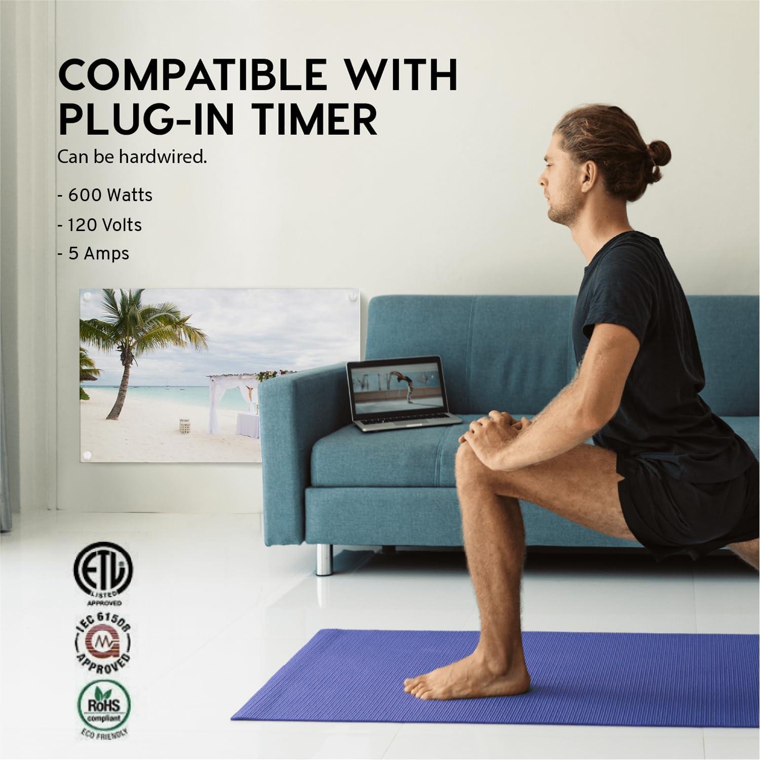 White Electric Wall Heater with Thermostat and Convection