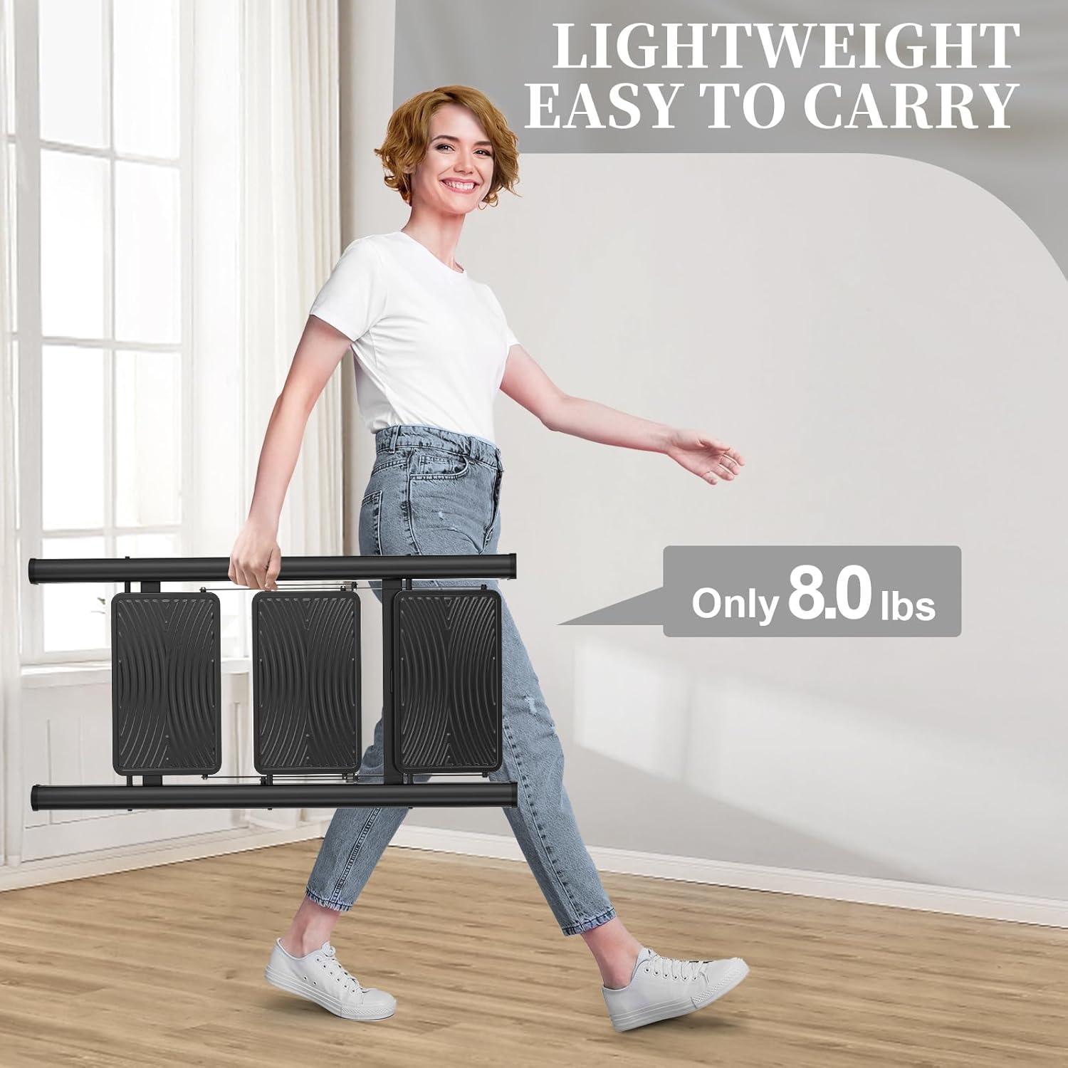 Black 3-Step Folding Ladder with Anti-Slip Pedals