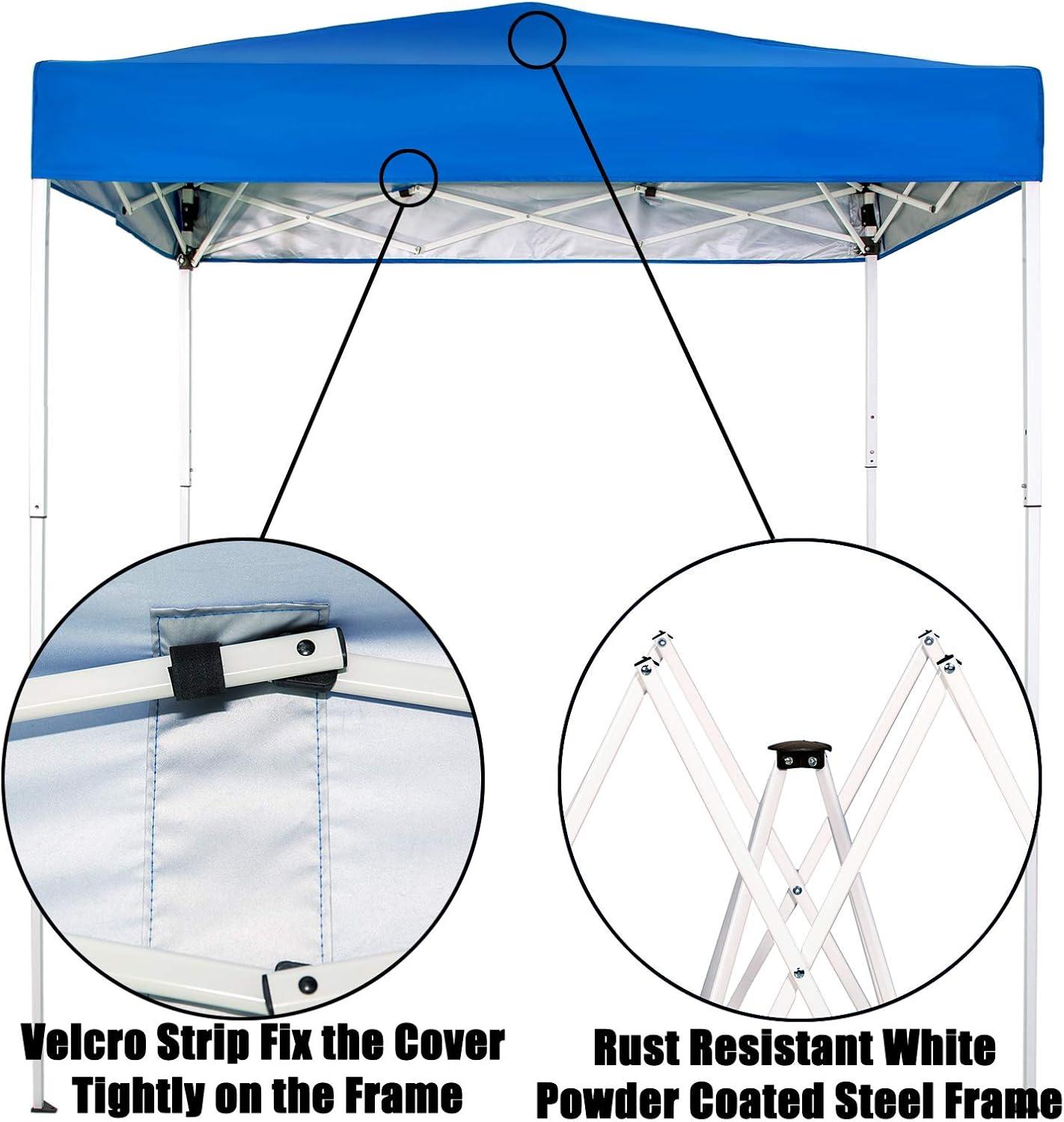 Royal Blue 6x4 Ft Waterproof Pop-Up Canopy Tent with Carry Bag