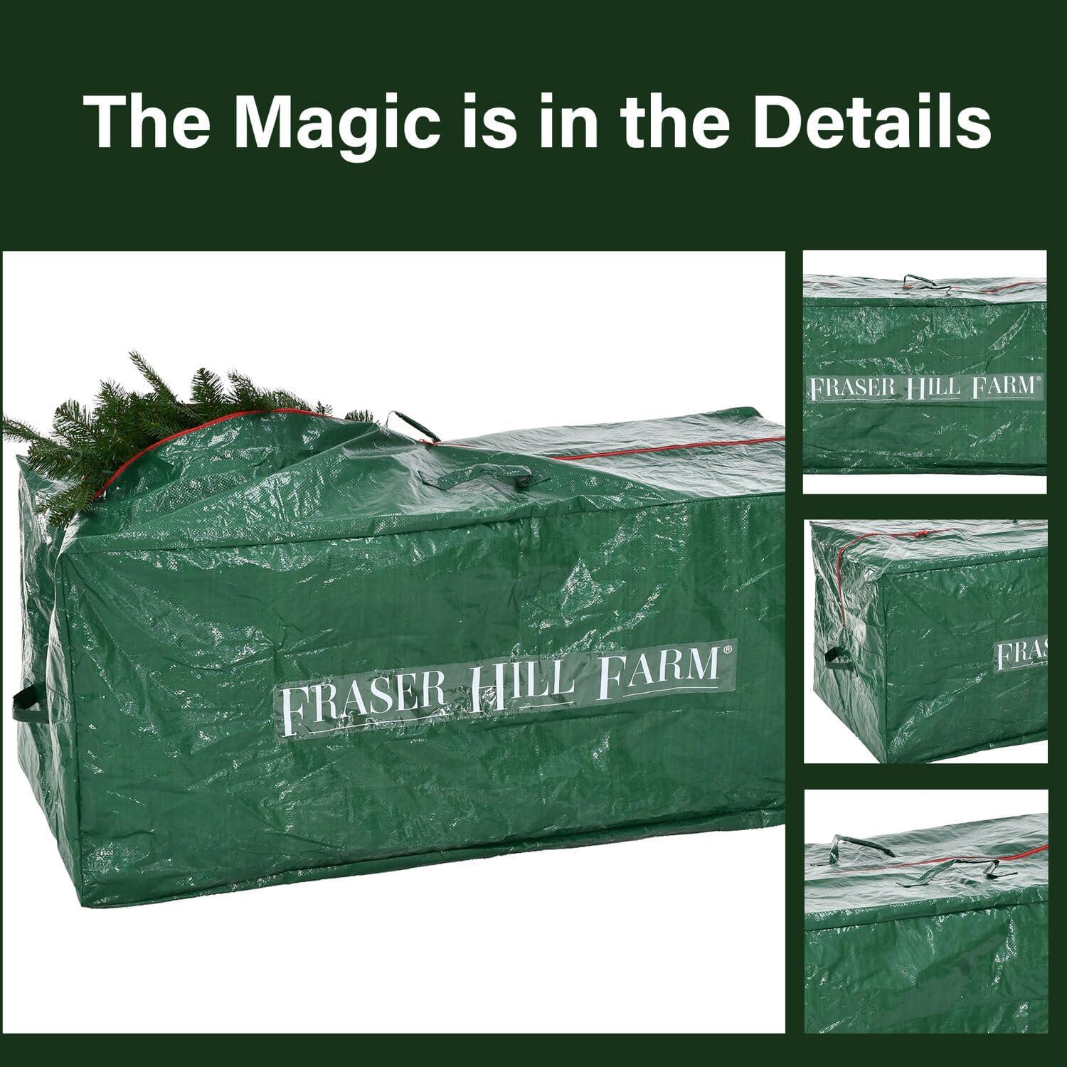 Fraser Hill Farm Christmas Tree Heavy Duty Storage Bag for Disassembled Artificial Trees up to 7.5 Feet Tall