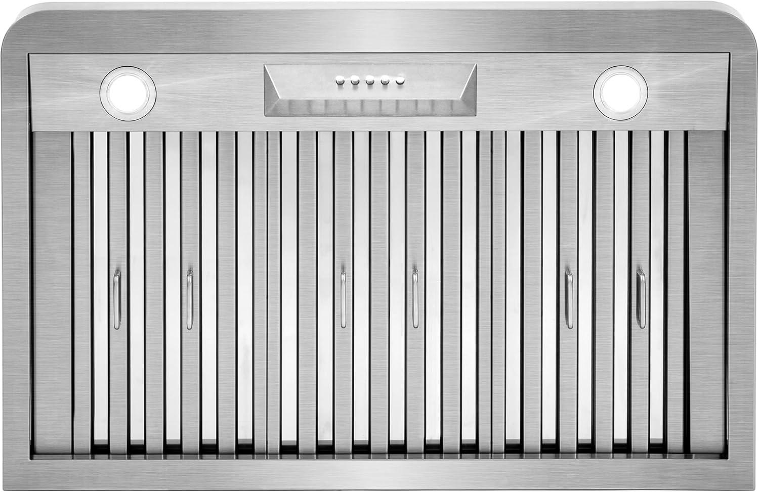 Cosmo 36 in. Ducted Under Cabinet Range Hood in Stainless Steel with Push Button Controls, Permanent Filters, LED Lights