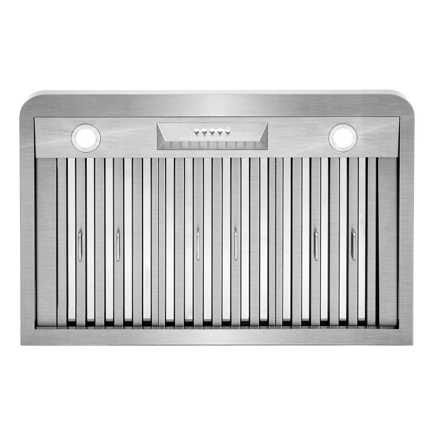 Cosmo 36 in. Ducted Under Cabinet Range Hood in Stainless Steel with Push Button Controls, Permanent Filters, LED Lights