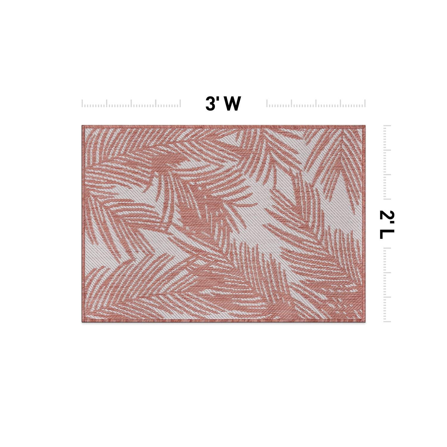 World Rug Gallery Contemporary Distressed Leaves Textured Flat Weave Indoor/Outdoor Area Rug - TERRA 2'x3'