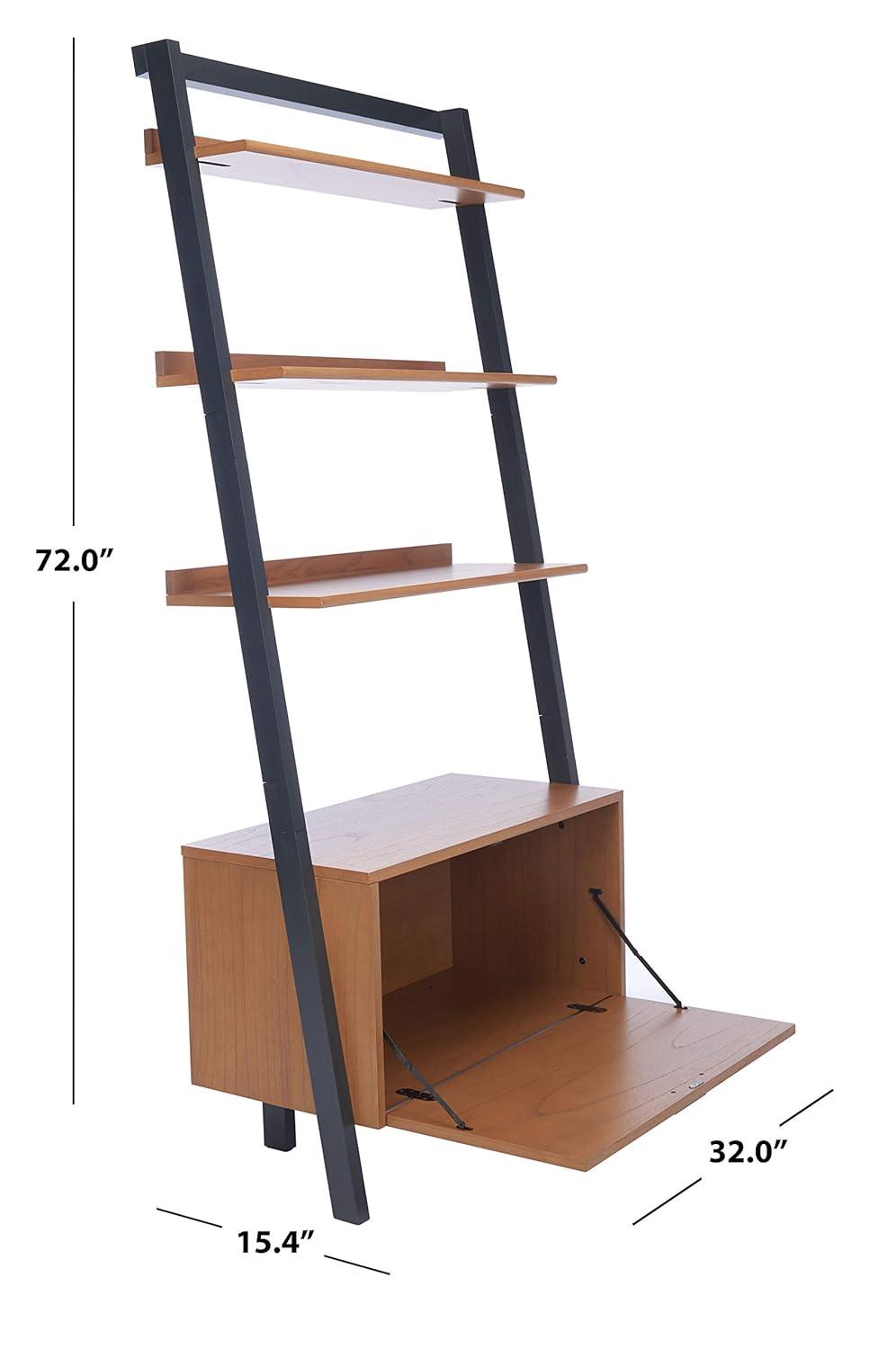 Vlad 3 Shelf 1 Door Etagere - ETG9405 - Natural/Charcoal - Safavieh
