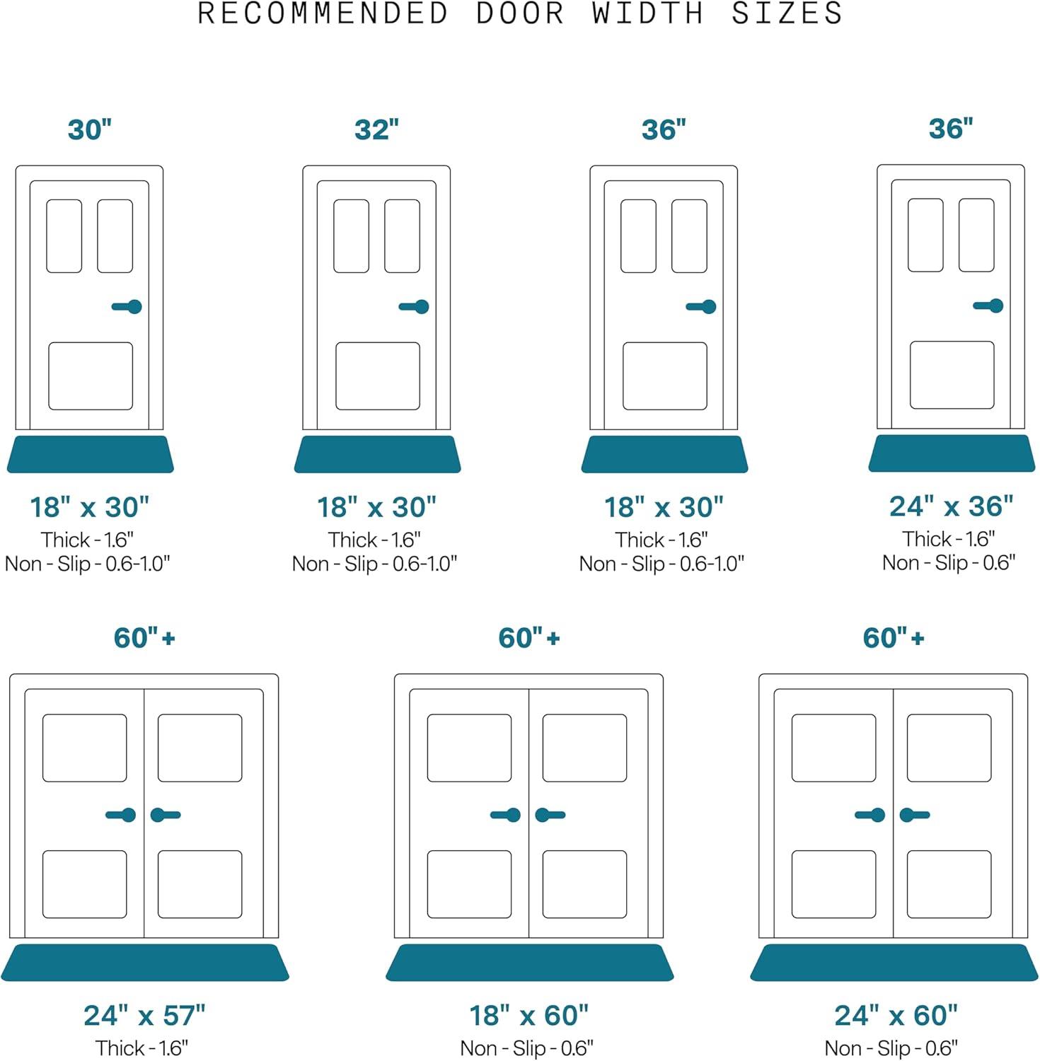 FH Home Floral Extra Thick Doormat - Handwoven, Durable - Natural Coir - Entryway, Front Door, Porch, Patio - Field of Poppies Red (18" x 30" Thick)