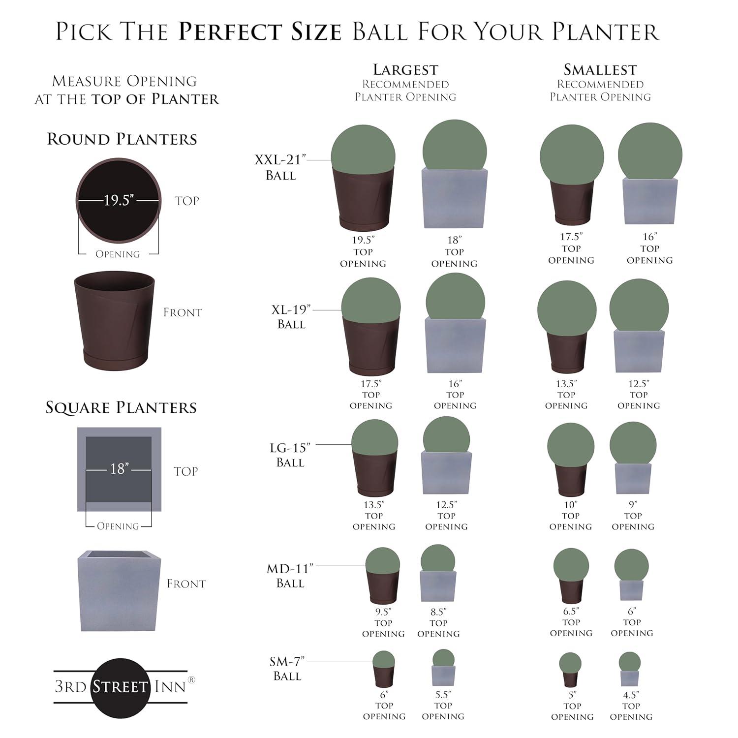 XXL Green Plastic Topiary Ball Centerpiece, 21"