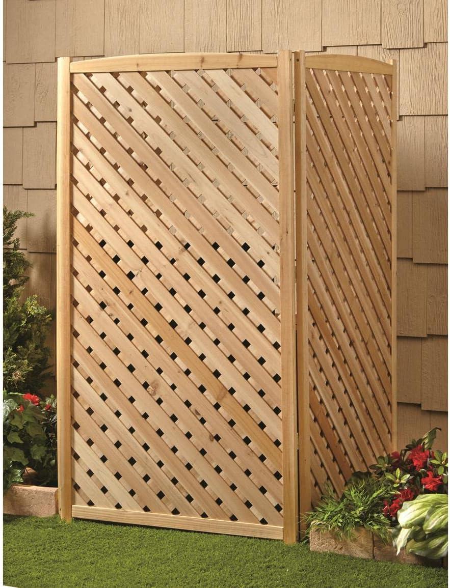 Solid Fir Wood 3-Panel Outdoor Privacy Screen