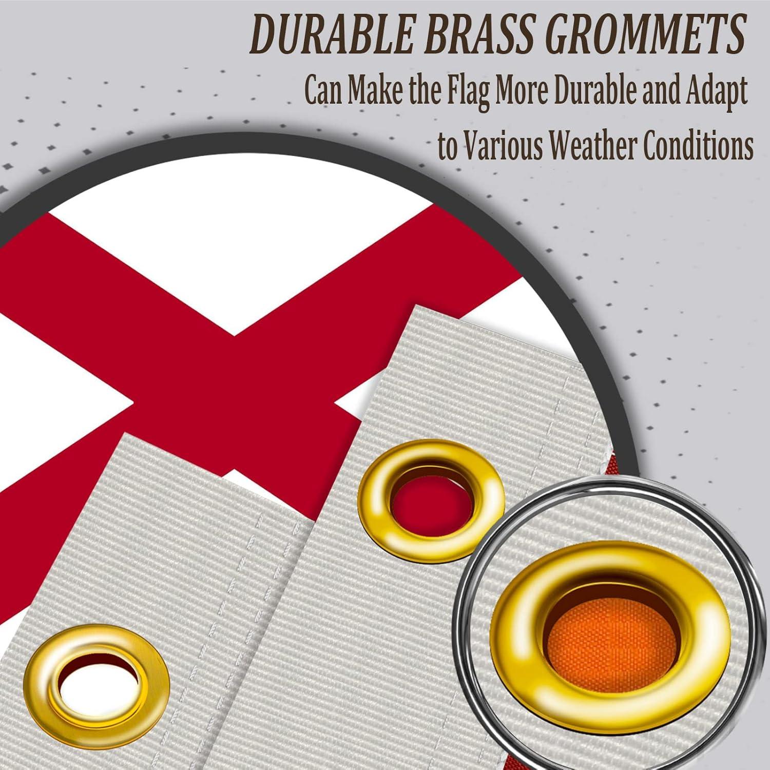 New York State Flag Double Sided 3x5 ft, Heavy Duty 3 Ply Durable Polyester, NY Flag with Vibrant Print/4 Rows Hemming/Brass Grommets