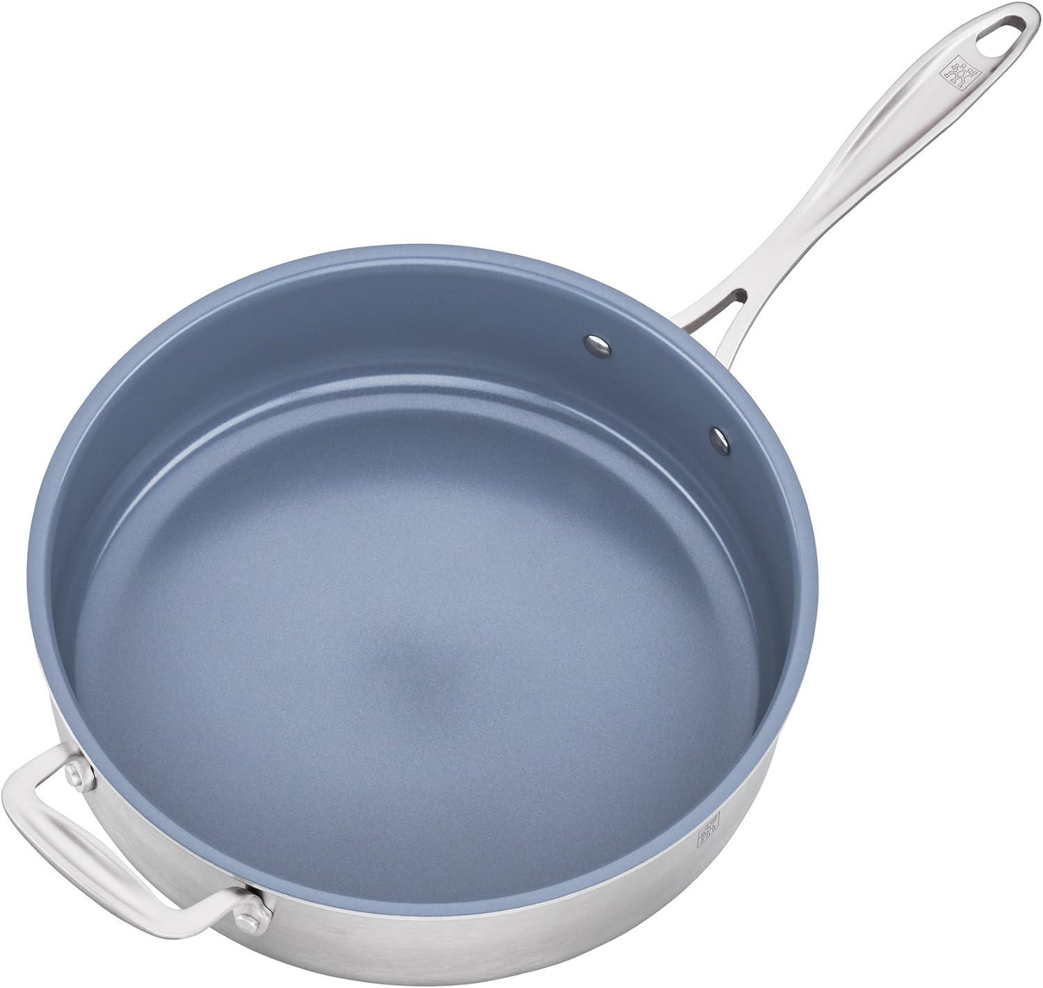 5 Qt Stainless Steel Nonstick Saute Pan with Glass Lid