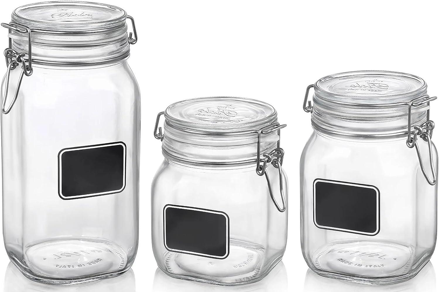 Bormioli Rocco 0.75L Swing Top Storage Jar w/Chalkboard Label