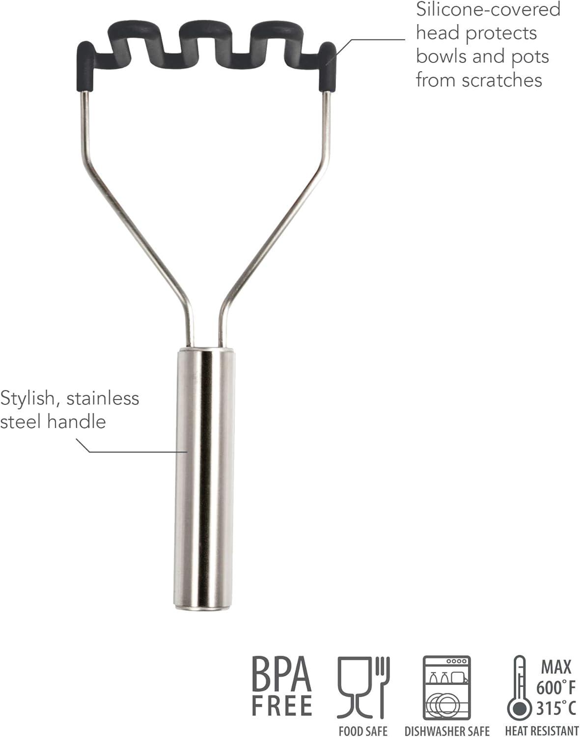 Silicone and Stainless Steel Potato and Avocado Masher