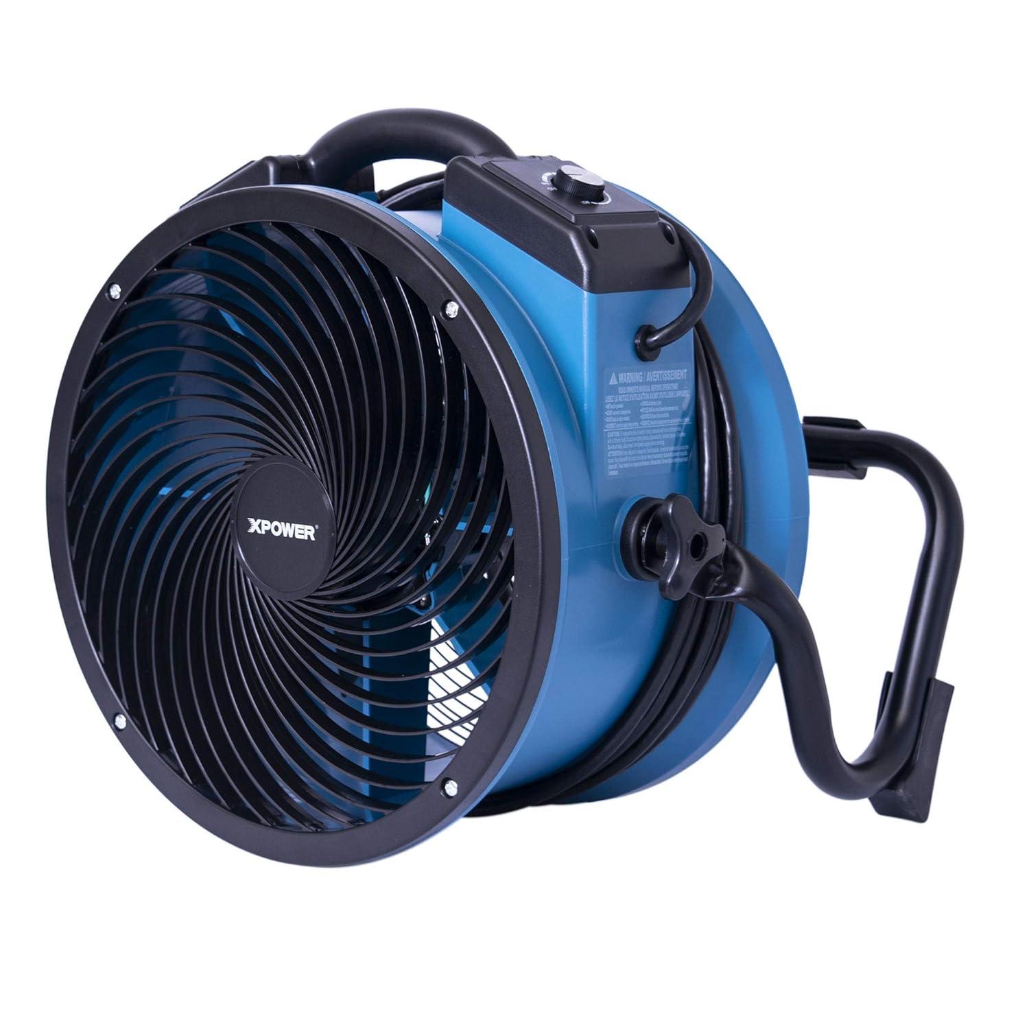 XPOWER Blue Industrial Axial Air Mover Blower Fan with Variable Speed Control