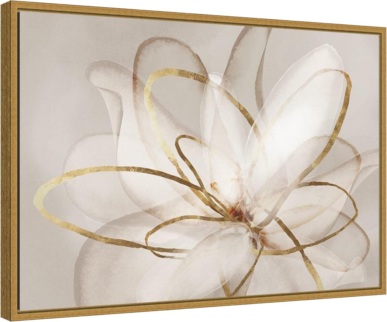 23" x 16" Transparent Beauty III by Eva Watts Framed Canvas Wall Art - Amanti Art: Modern Lithograph, Vertical Layout, Sawtooth Mount